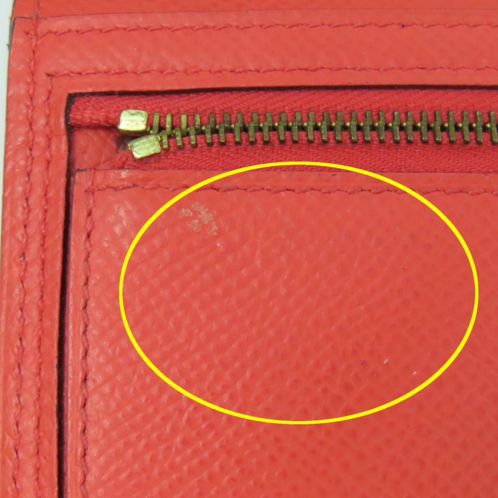 HERMES 【清倉大減價】Veau Epsom皮革Bearn Wallet金扣長錢包橙色