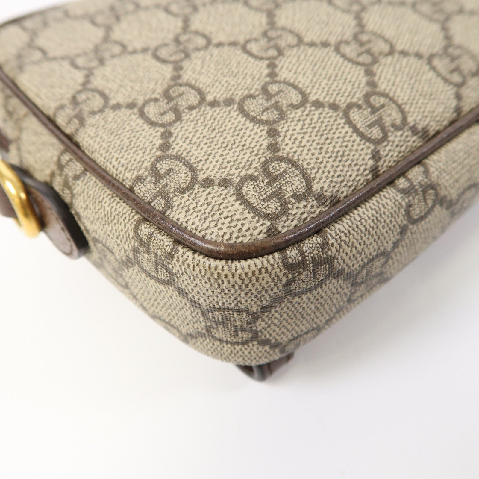 GUCCI 塗層帆布Ophidia金扣肩背袋啡色
