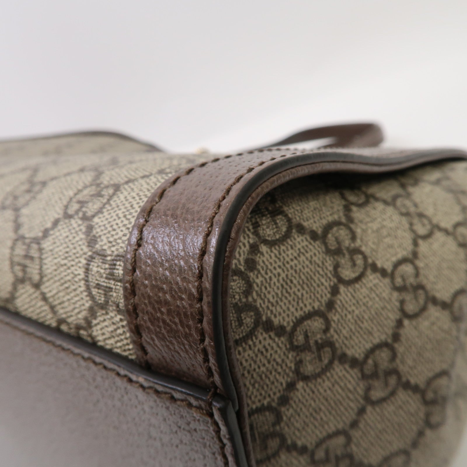 GUCCI 塗層帆布Ophidia Medium Tote Bag金扣手挽肩背兩用袋啡色