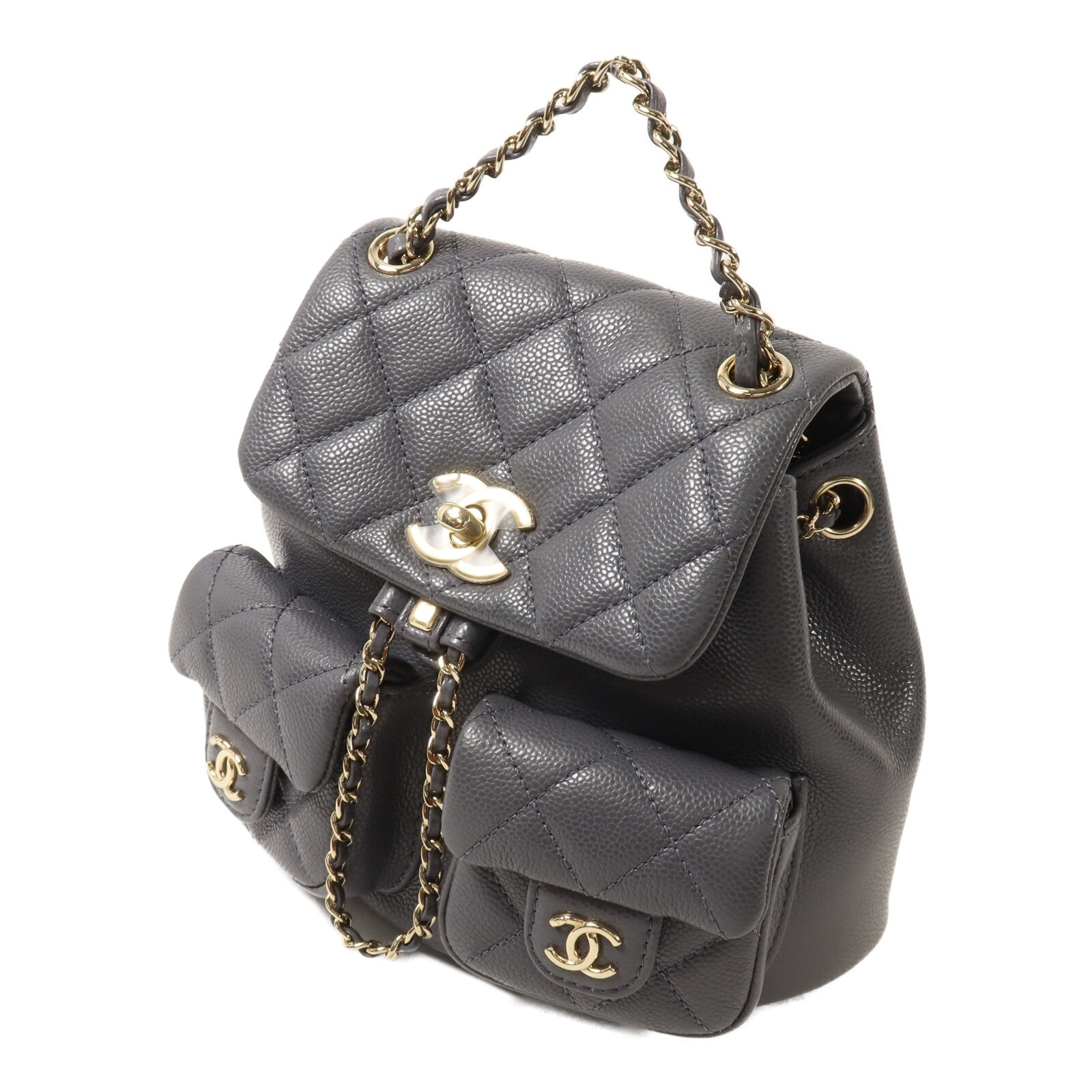 CHANEL 牛皮皮革Duma Mini鏈帶背包