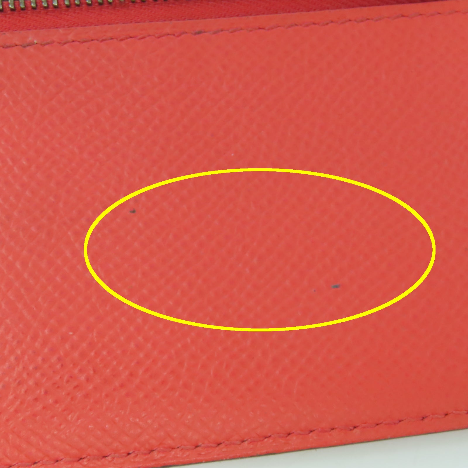 HERMES 【清倉大減價】Veau Epsom皮革Bearn Wallet金扣長錢包橙色