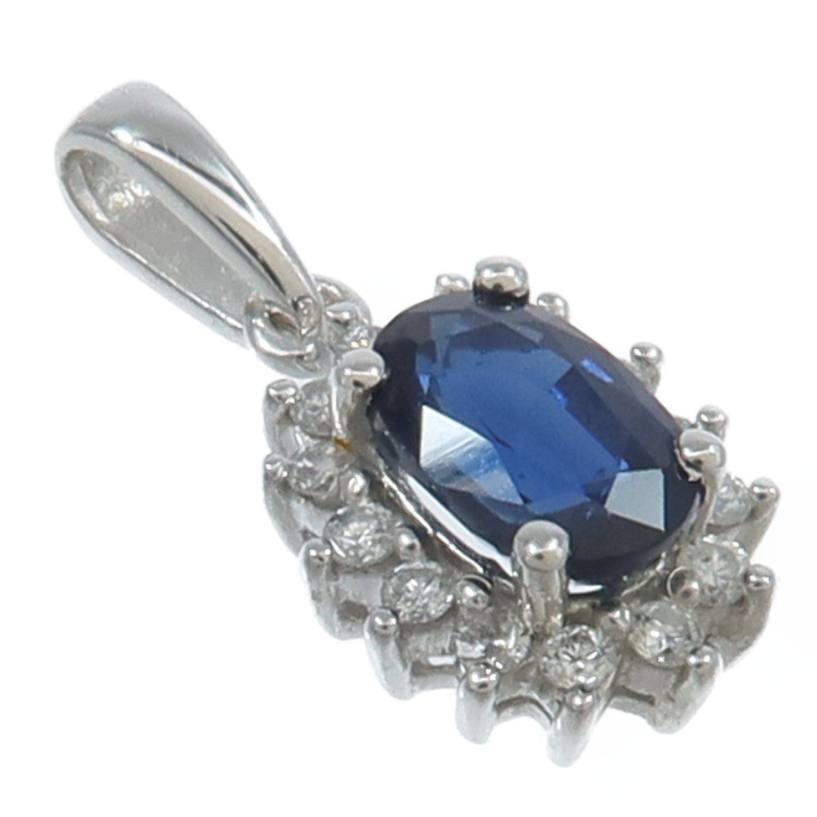 JEWELRY 18K白金Sapphire Pendant藍寶石吊墜