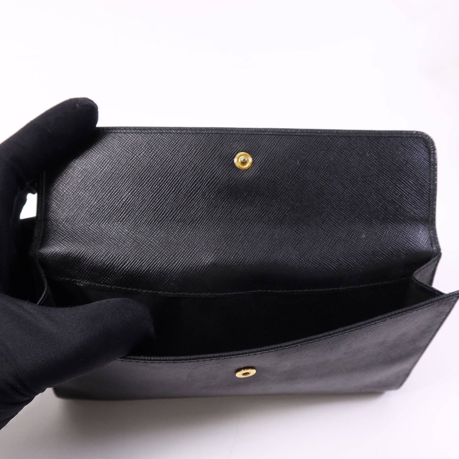 PRADA 【激減優惠】牛皮皮革Long wallet金扣長錢包