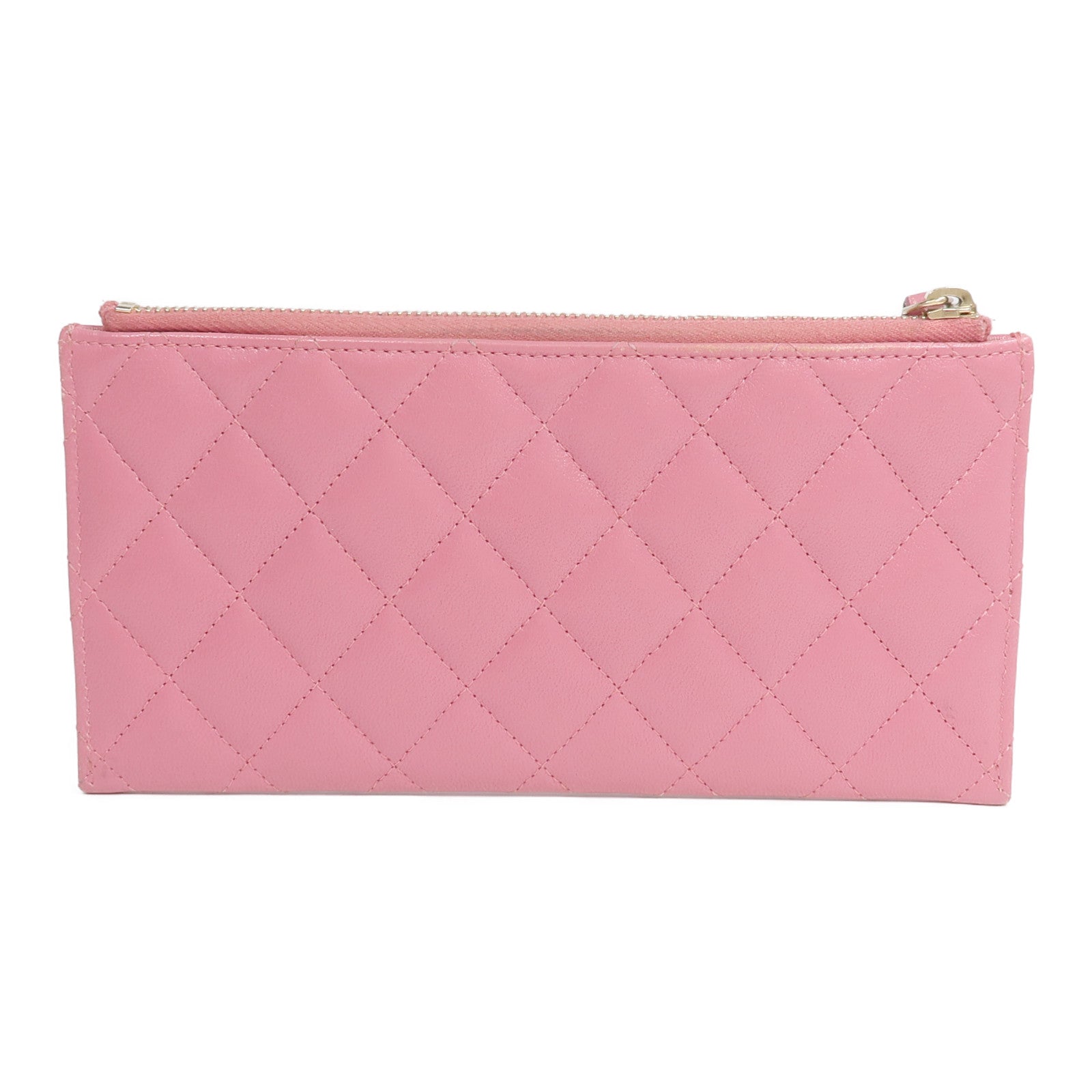 CHANEL 牛皮皮革Long Wallet金扣長錢包
