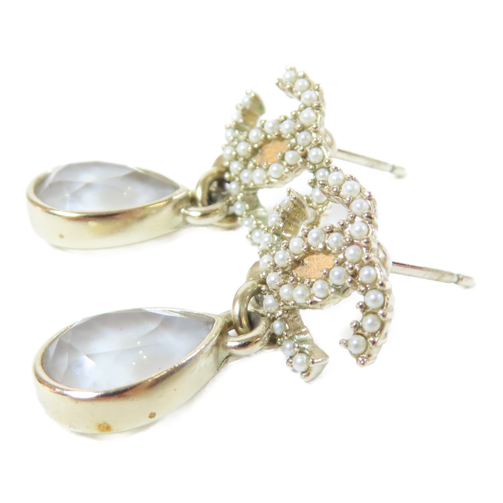 CHANEL PVC/金屬Earrings耳環白色
