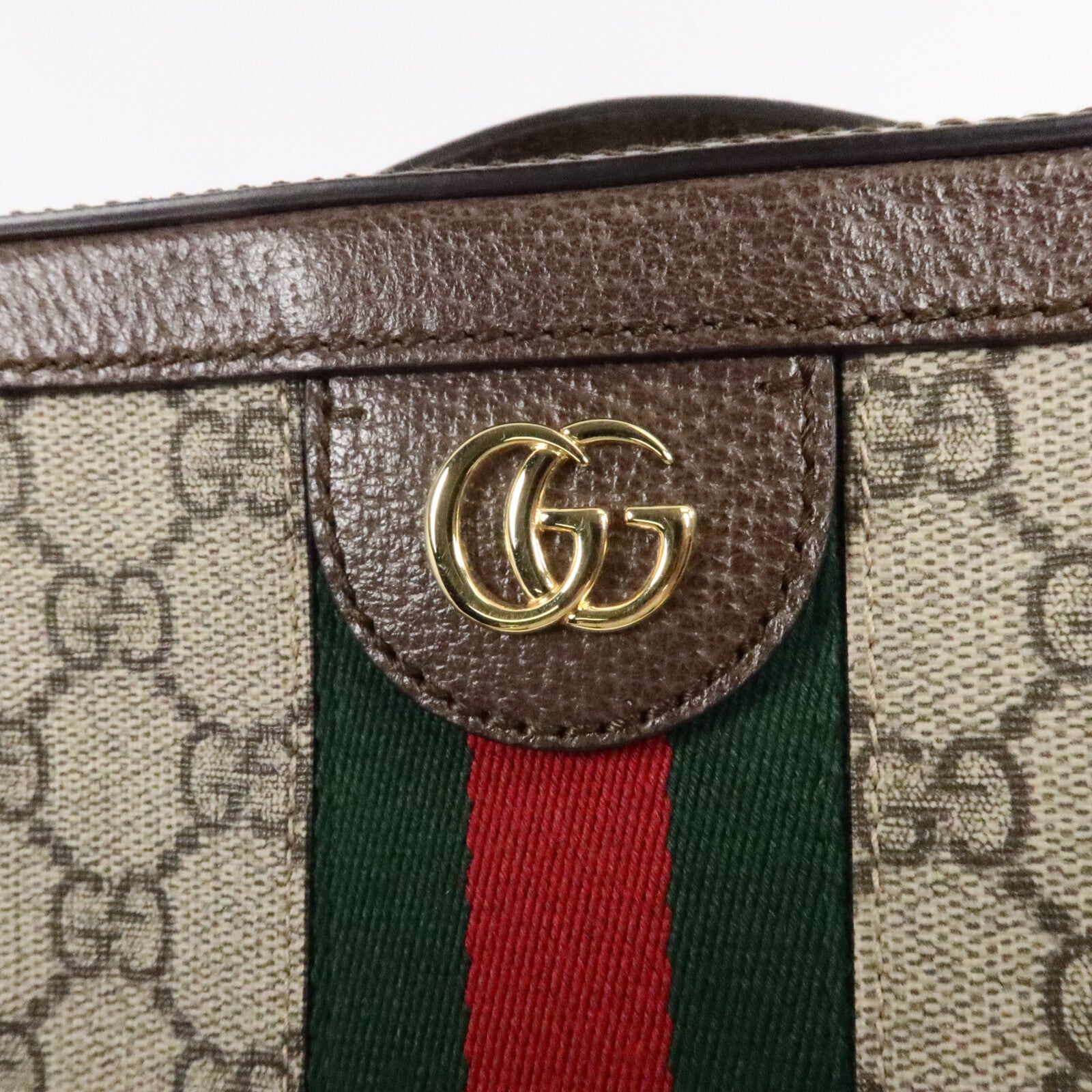 GUCCI 牛皮皮革/塗層帆布Ophidia GG手挽肩背兩用袋