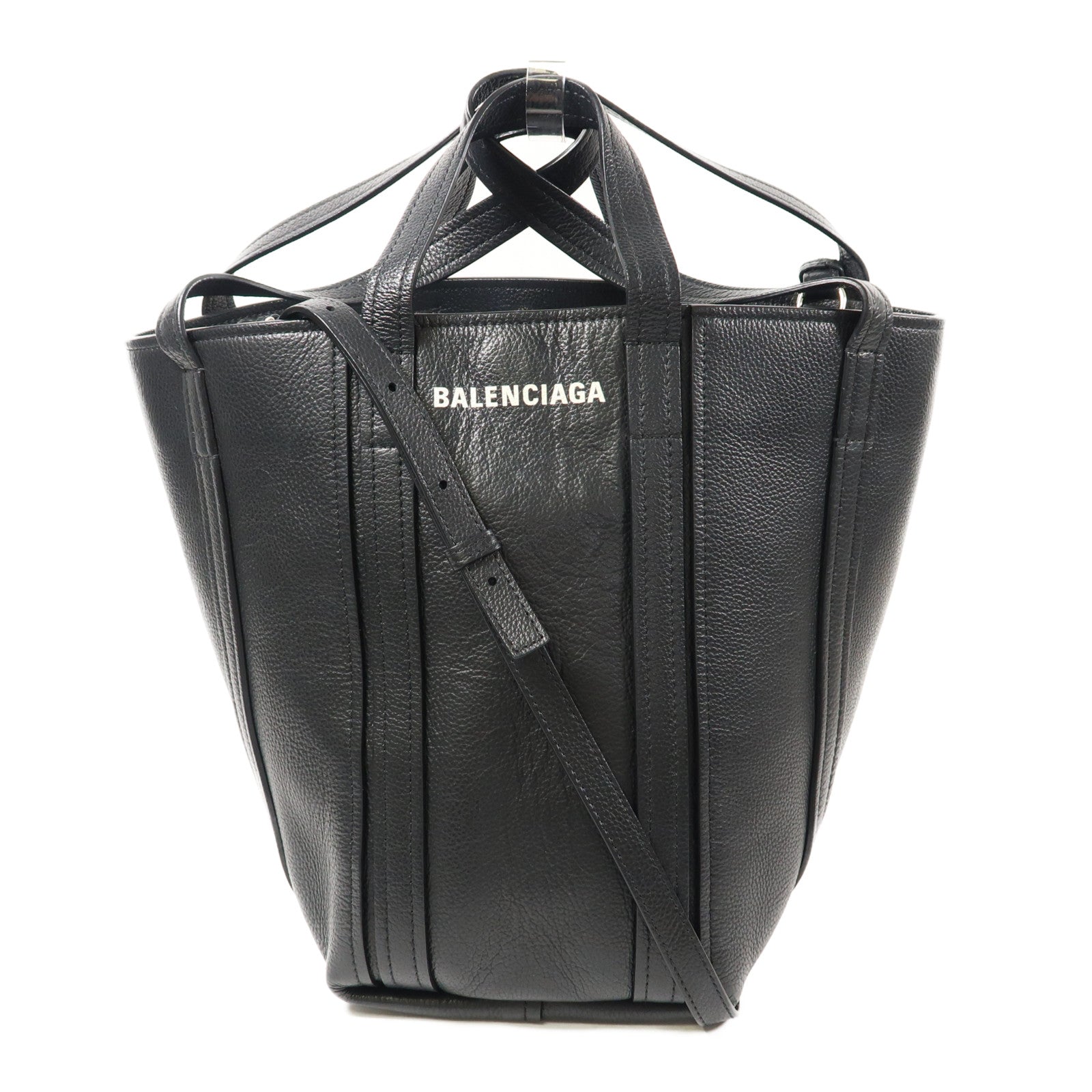 BALENCIAGA 牛皮皮革2 Way Shoulder銀扣手挽肩背兩用袋