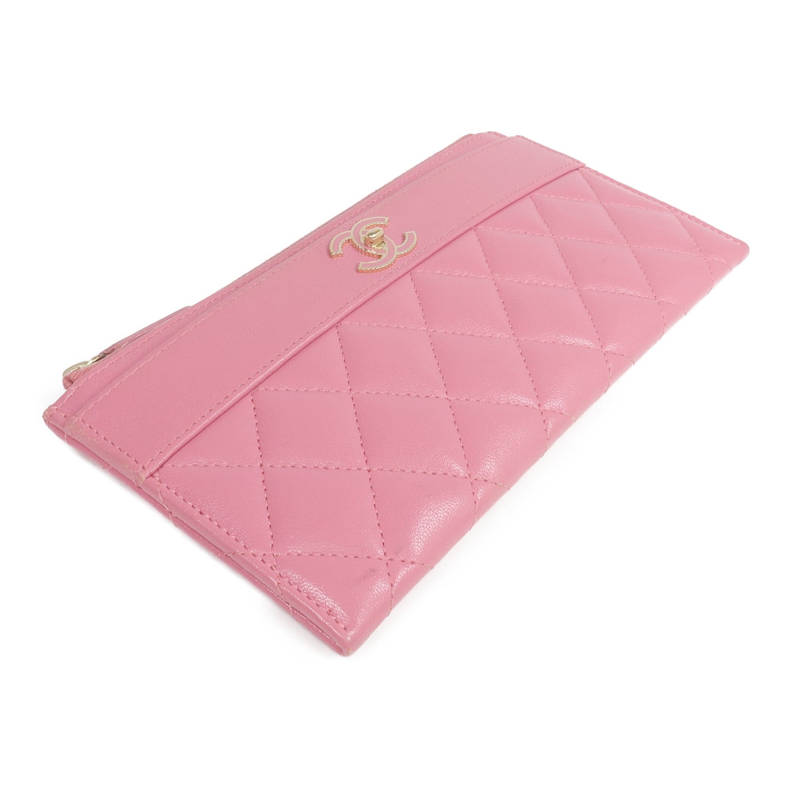 CHANEL 牛皮皮革Long Wallet金扣長錢包