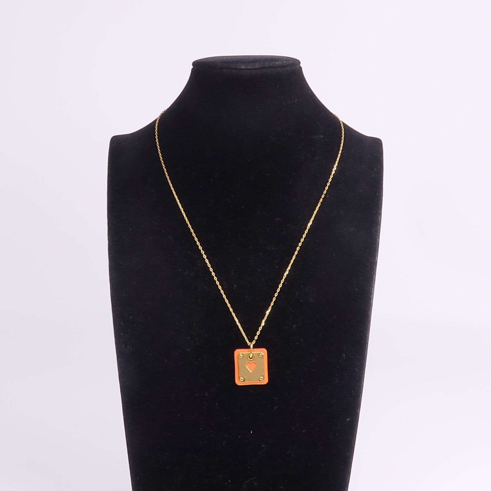 HERMES 金屬/皮革As De Coeur Necklace項鍊