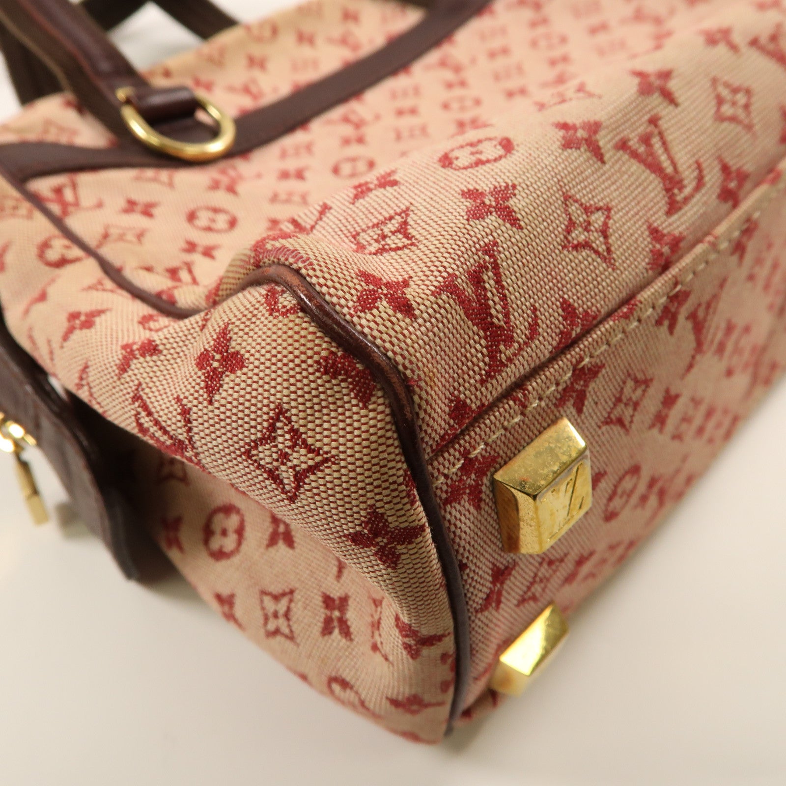 LOUIS VUITTON Monogram Mini Josephine PM金扣手挽袋粉紅色