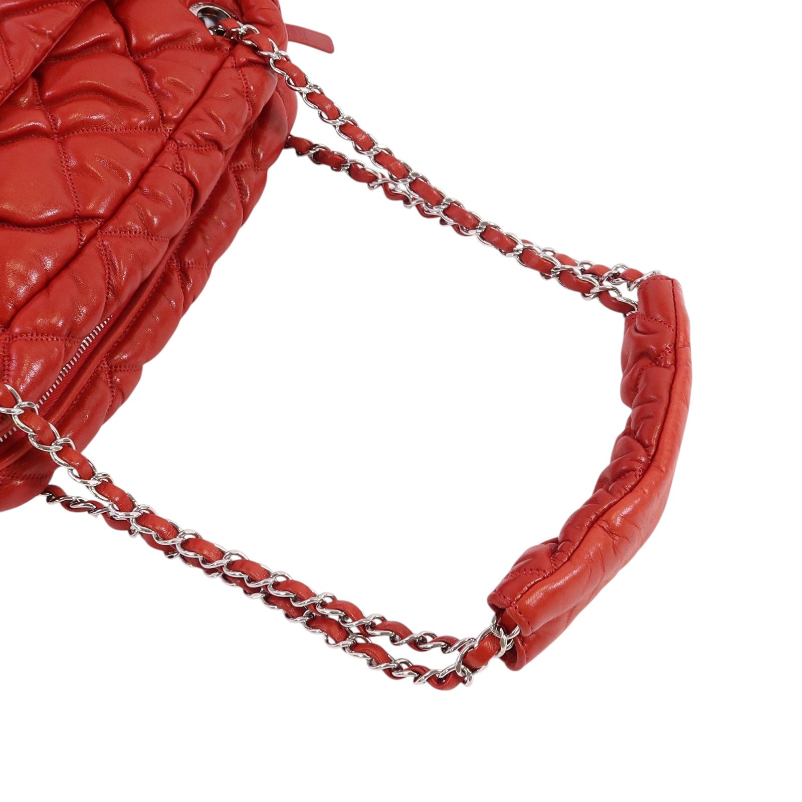 CHANEL 羊皮皮革Chain Shoulder銀扣鏈帶肩背袋