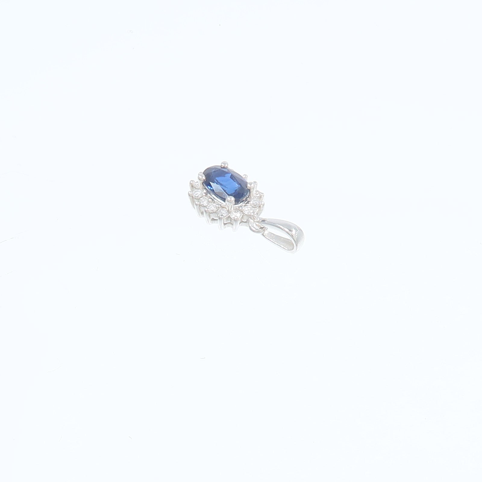 JEWELRY 18K白金Sapphire Pendant藍寶石吊墜
