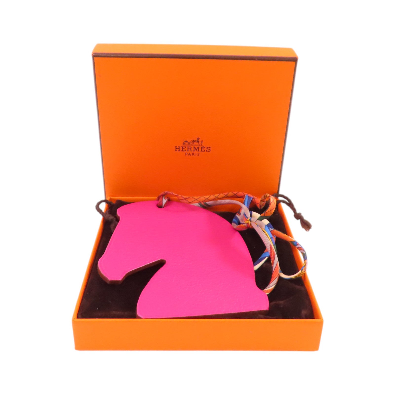 HERMES Chevre皮革Samarcande Horse Charm掛飾