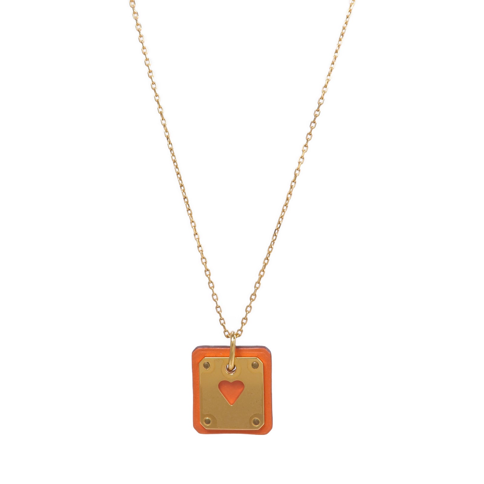 HERMES 【激減優惠】金屬/皮革As De Coeur Necklace項鍊