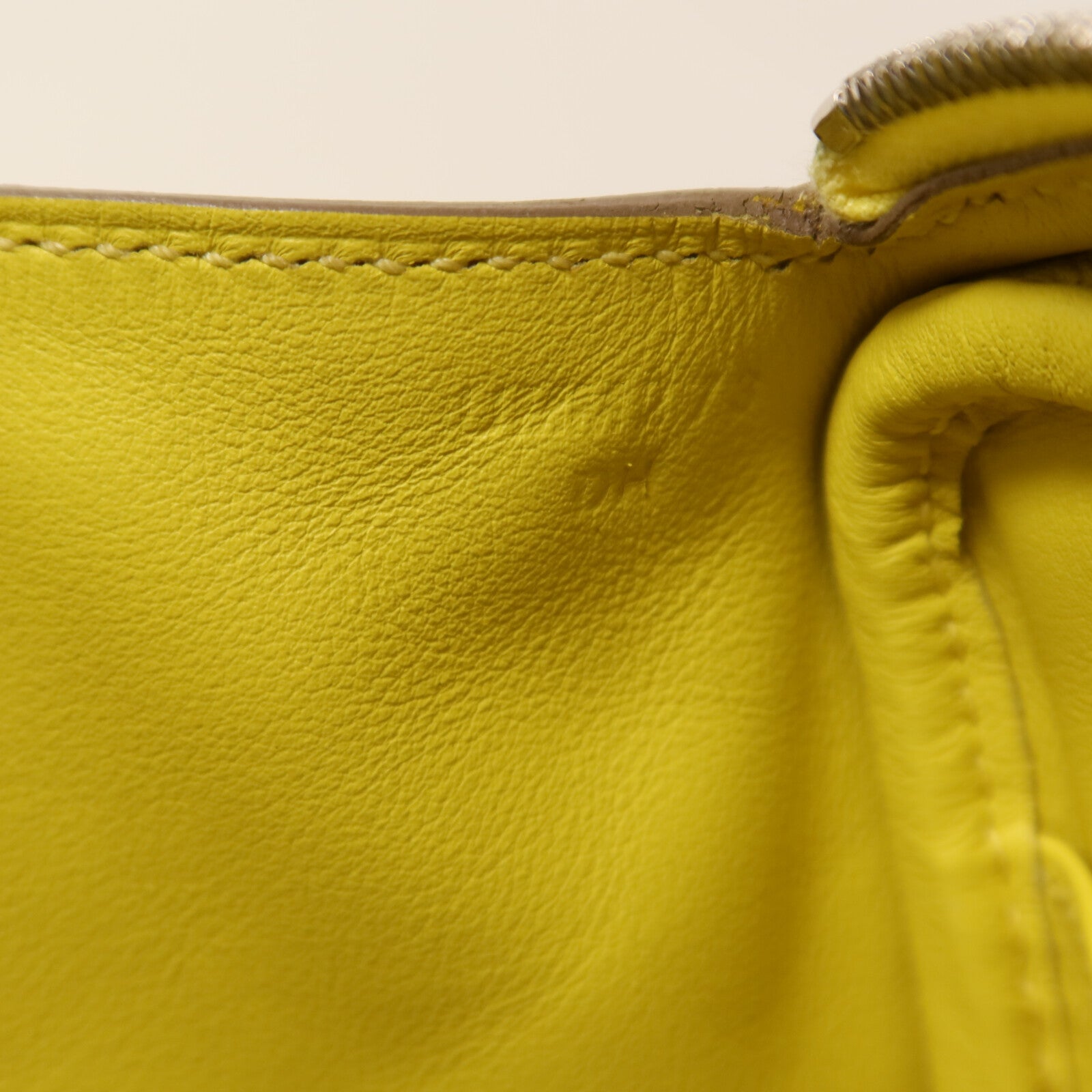 HERMES Clemence皮革Mini Lindy銀扣手挽肩背兩用袋Lime