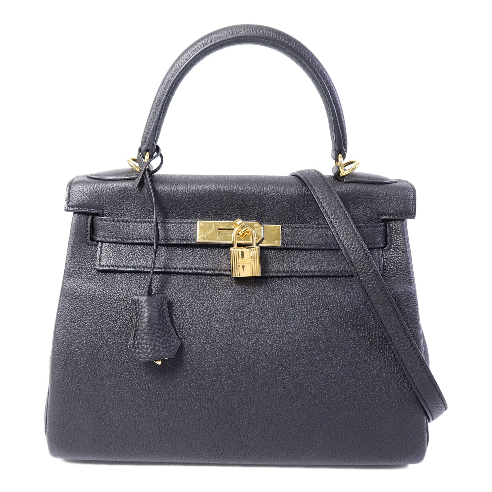 HERMES Togo皮革Kelly 28手挽肩背兩用袋Noir