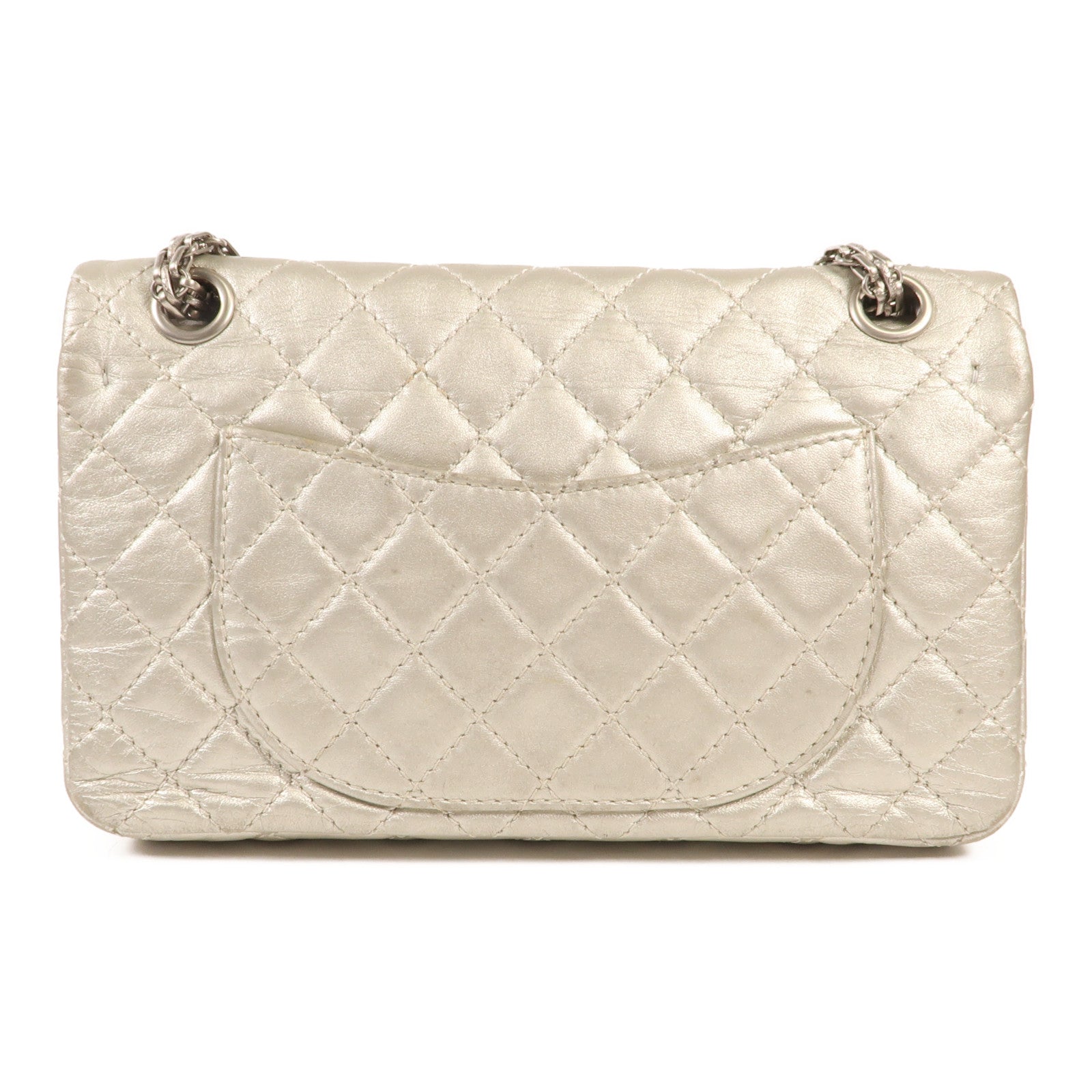 CHANEL 牛皮皮革2.55銀扣鏈帶肩背袋