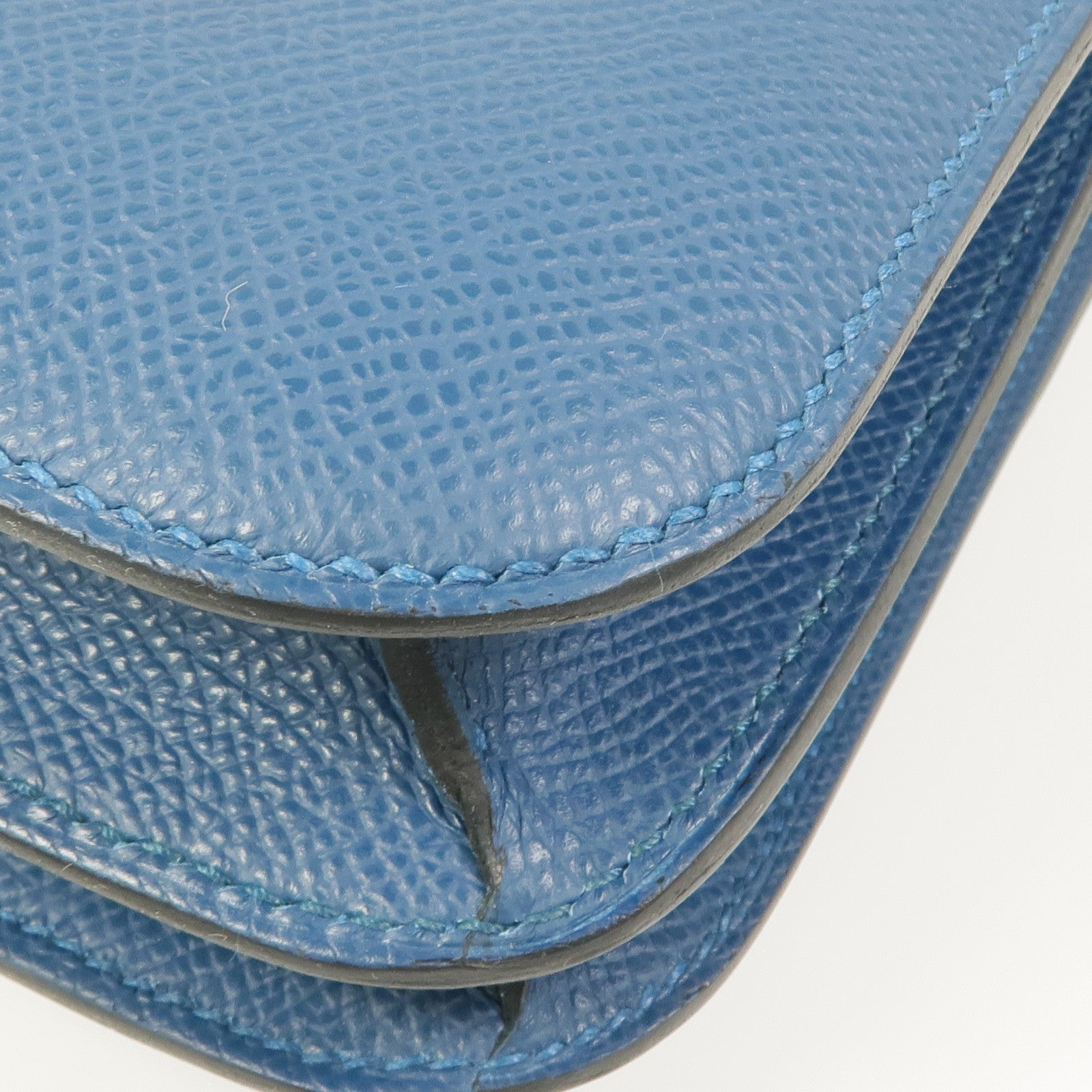 HERMES 【激減優惠】Epsom皮革Constance Mini金扣肩背袋Blue