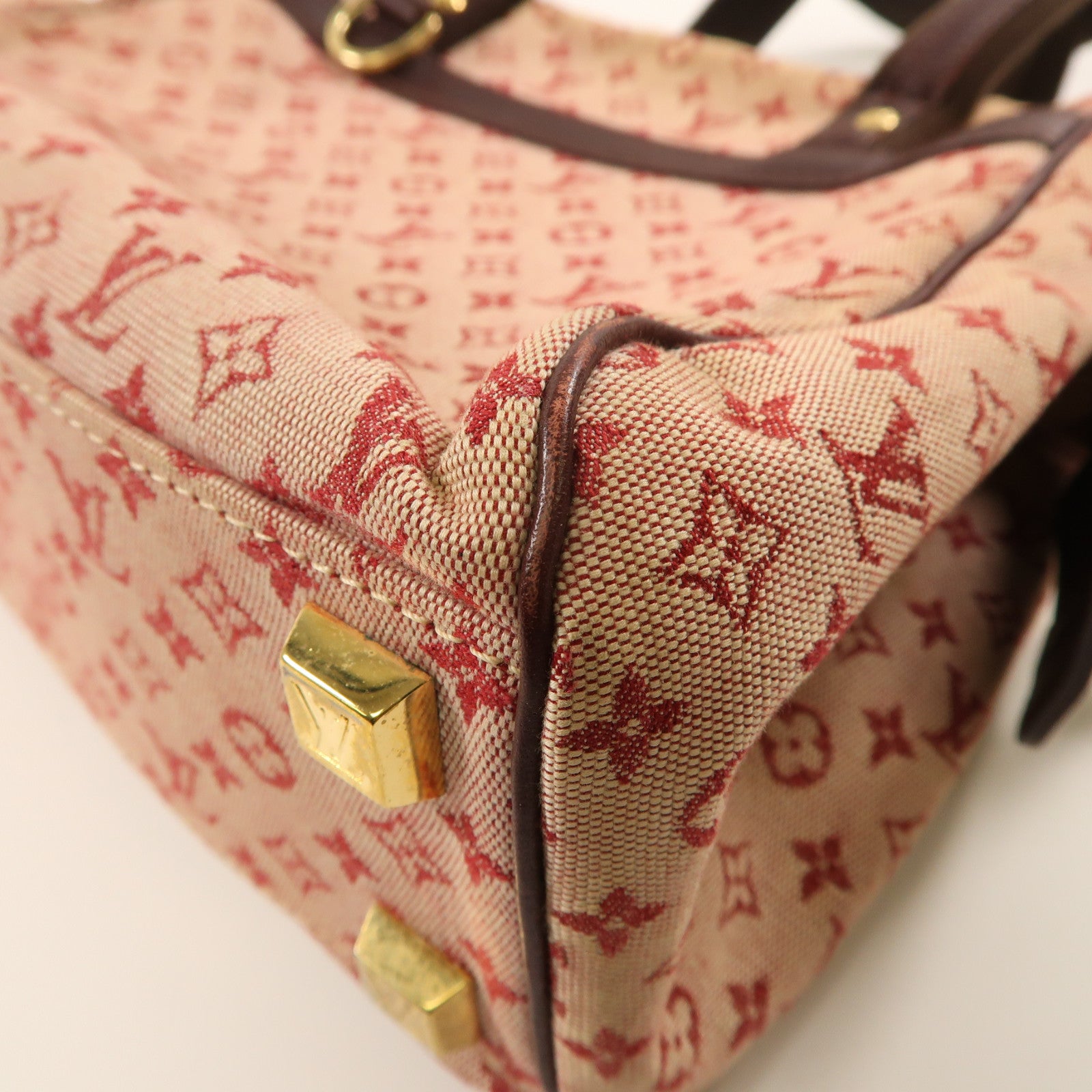 LOUIS VUITTON Monogram Mini Josephine PM金扣手挽袋粉紅色