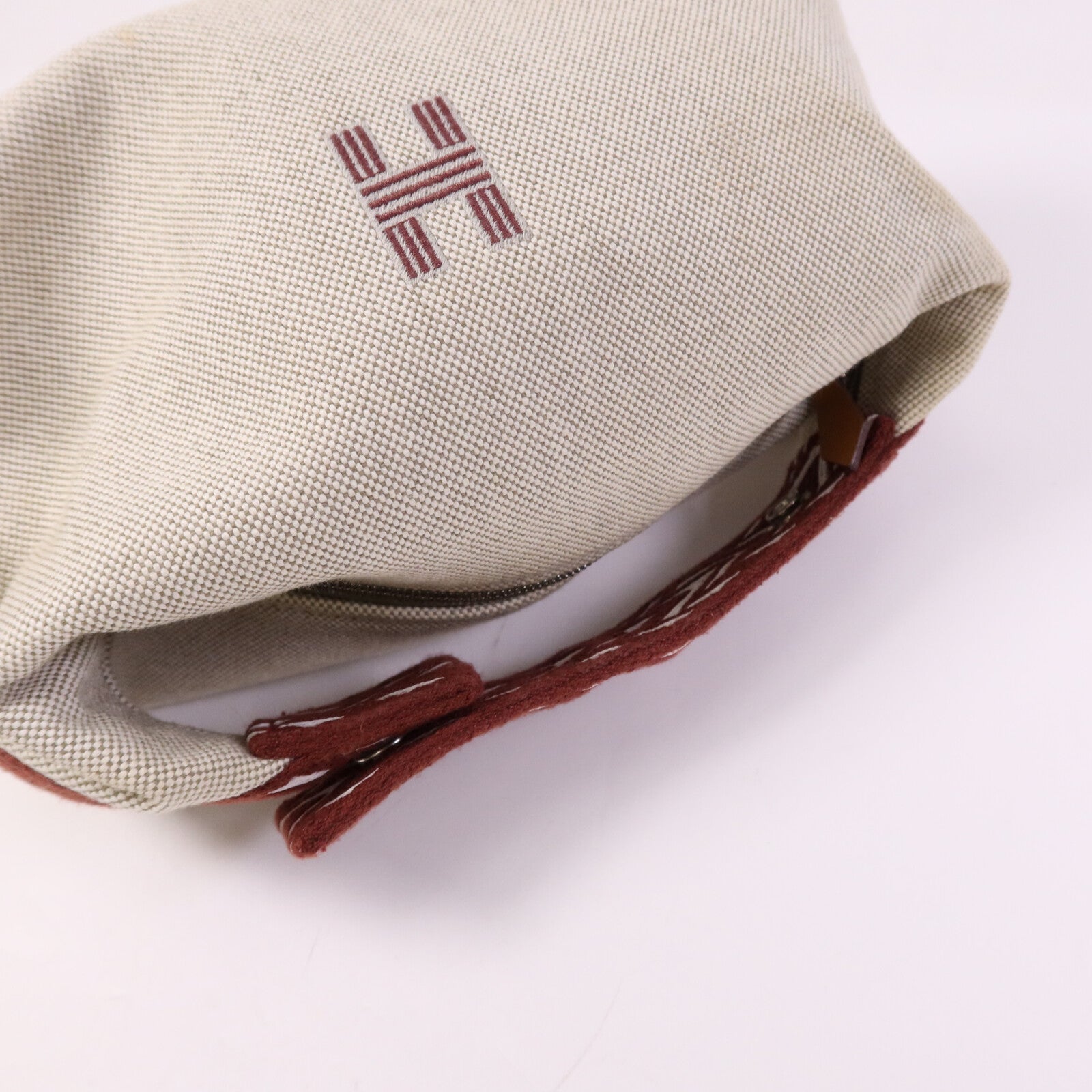 HERMES 帆布Bride A Brac GM銀扣手挽袋