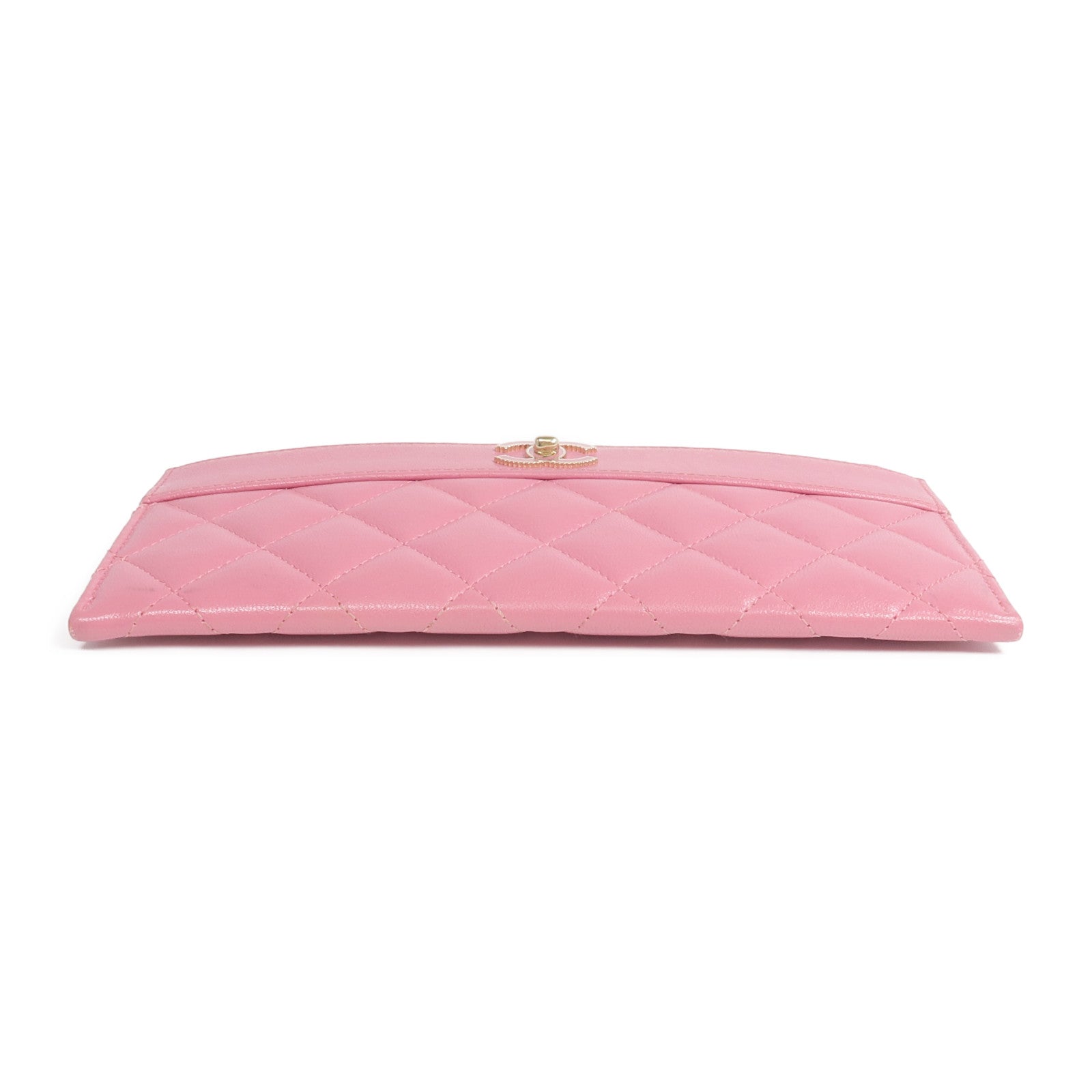 CHANEL 牛皮皮革Long Wallet金扣長錢包
