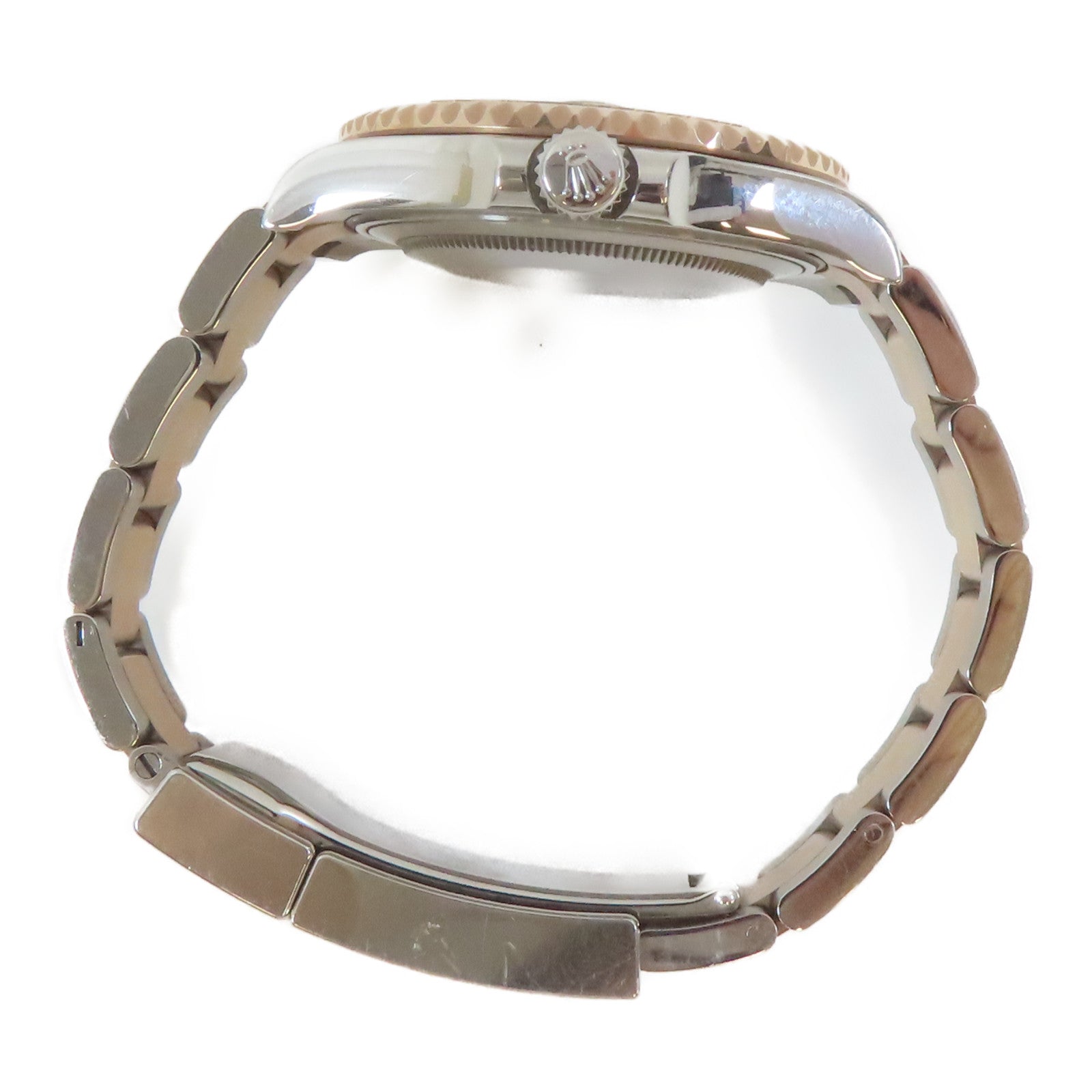 ROLEX Yacht Master18K玫瑰金/不鏽鋼手錶自動機芯銅色#16.5cm