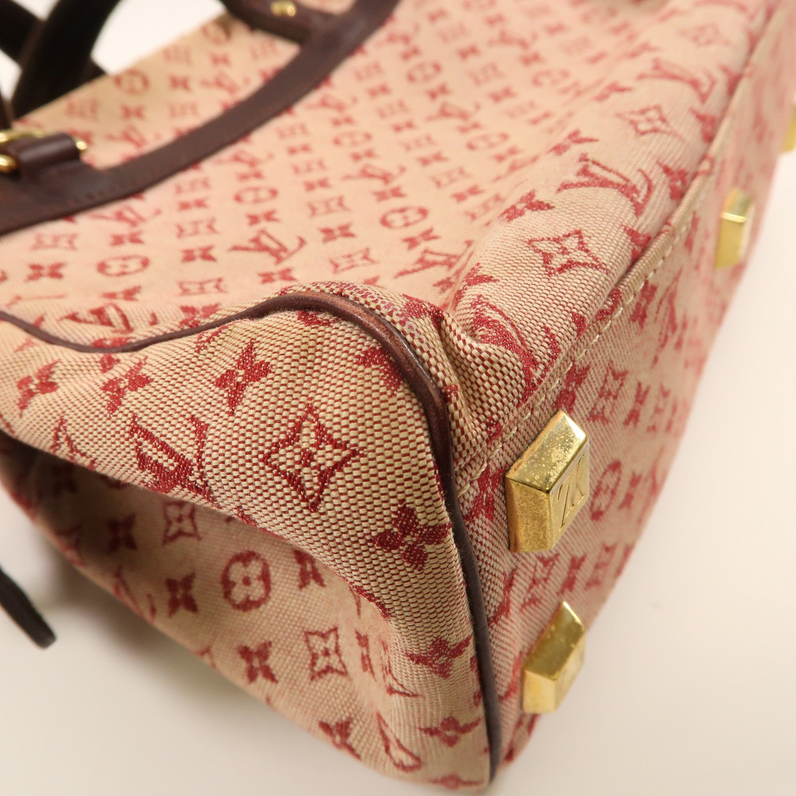 LOUIS VUITTON Monogram Mini Josephine PM金扣手挽袋粉紅色