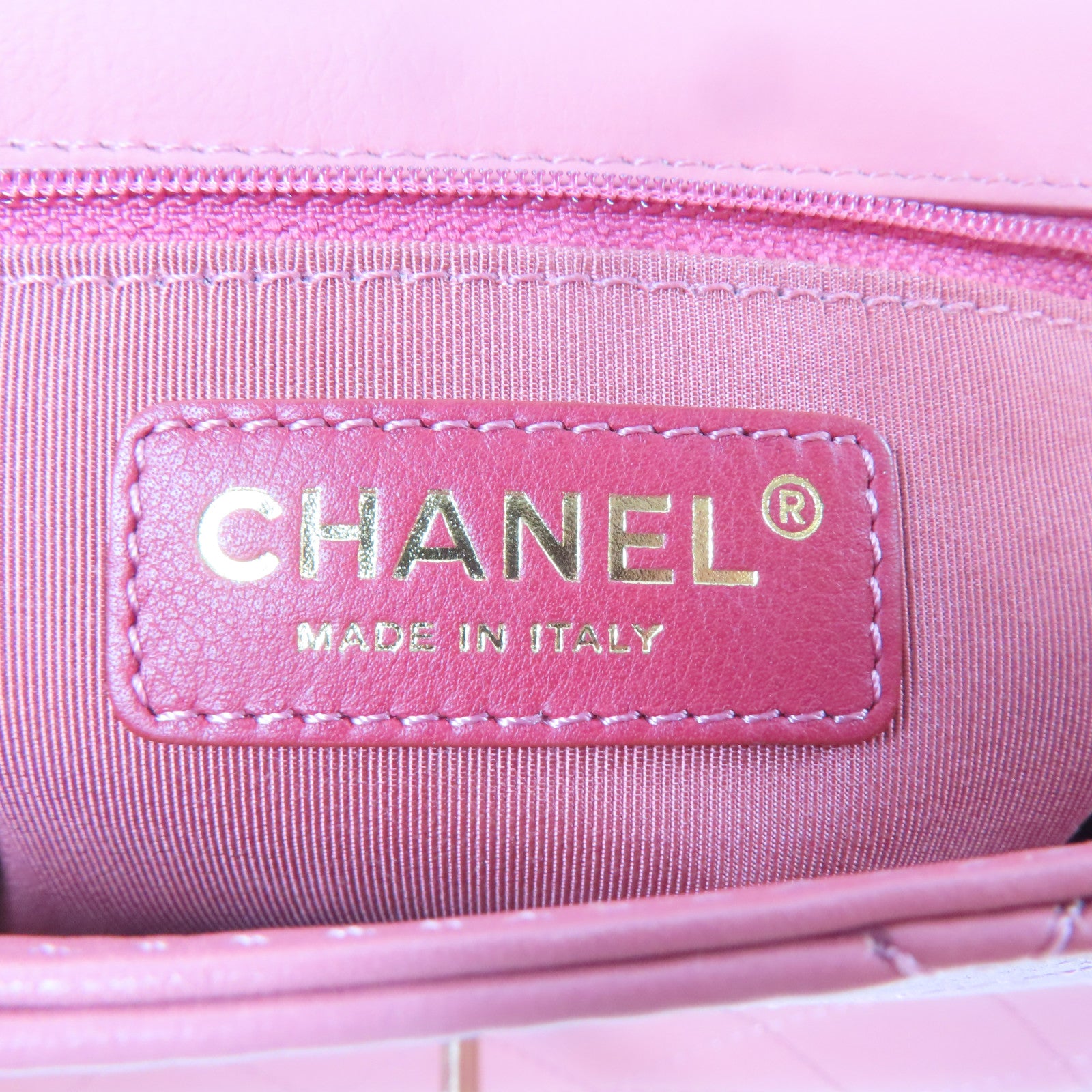 CHANEL 【激減優惠】菱格牛皮皮革Chain Shoulder Bag金扣鏈帶肩背袋粉紅色