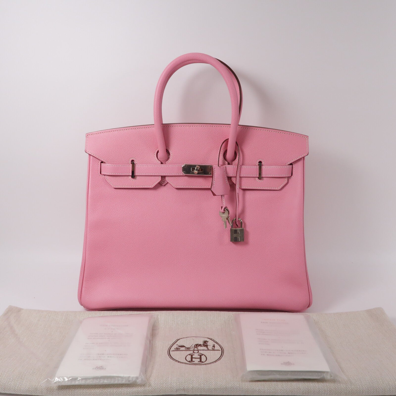 HERMES Epsom皮革Birkin 35手挽袋Pink