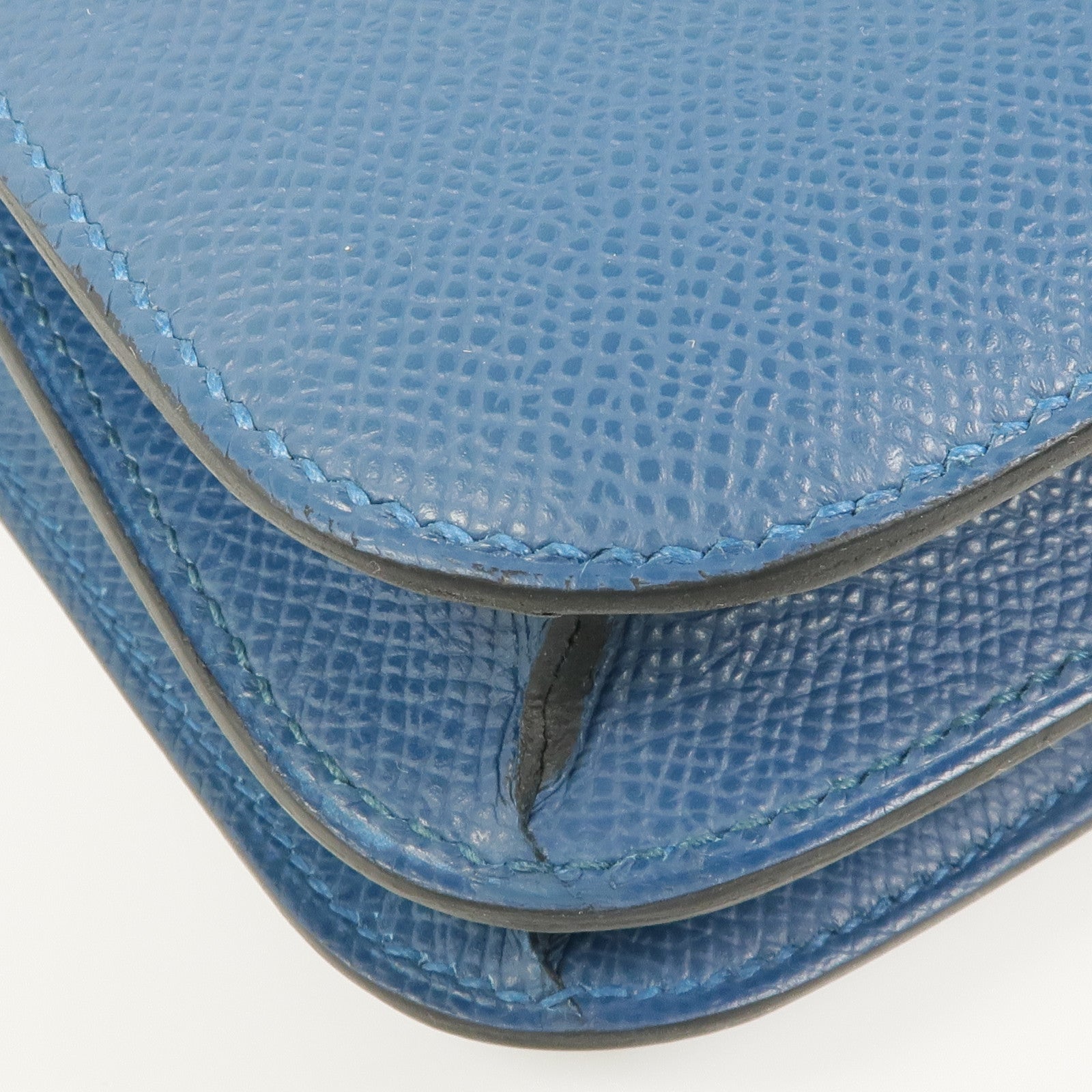 HERMES 【激減優惠】Epsom皮革Constance Mini金扣肩背袋Blue