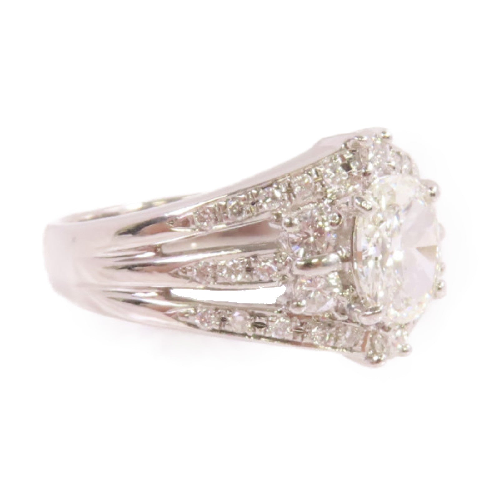 JEWELRY PT900鉑金/1.008ct/0.470ct鑽石Diamond Ring戒指US#7.25
