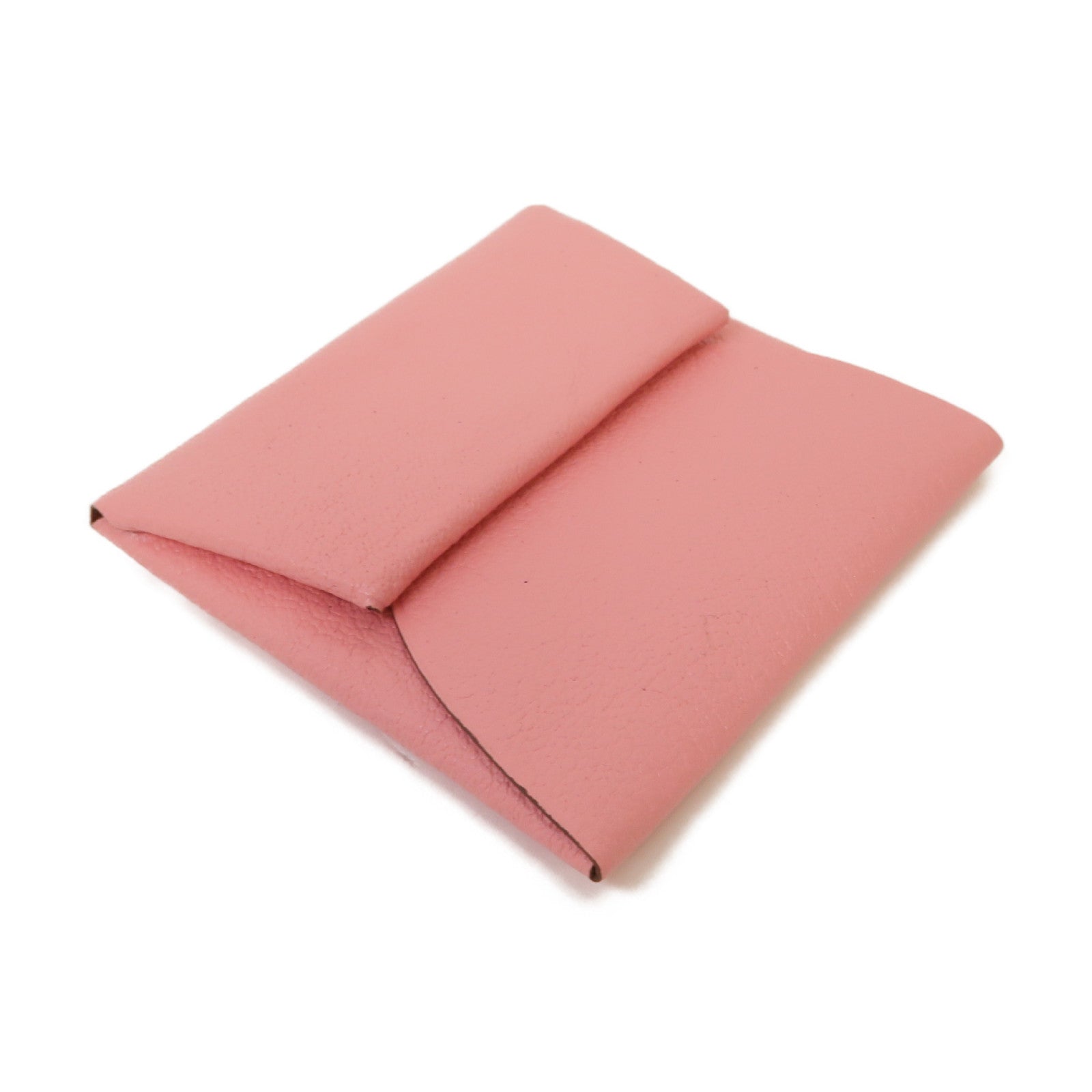 HERMES 【激減優惠】Chevre皮革Coin Case銀扣零錢包Rose Sakura粉紅色