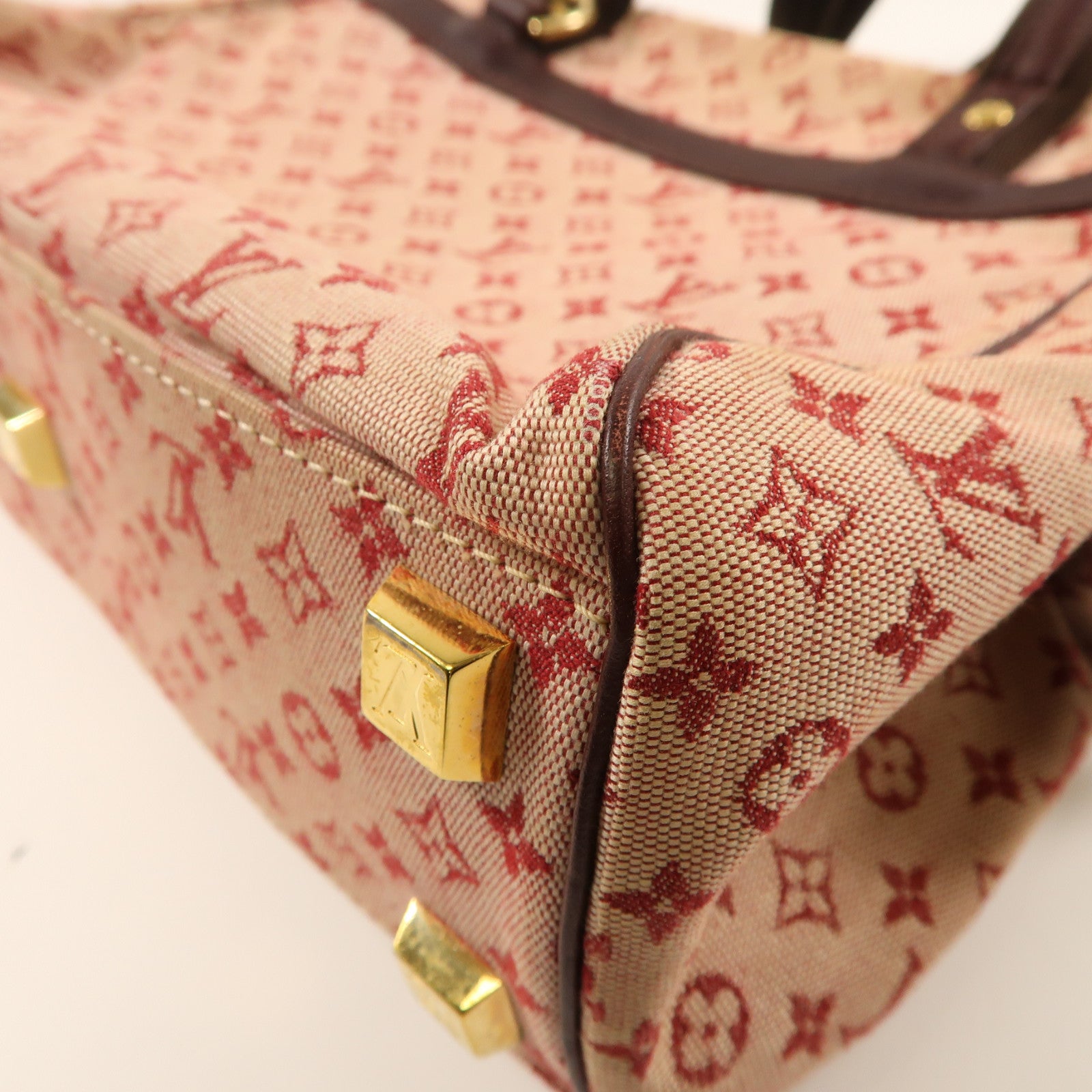 LOUIS VUITTON Monogram Mini Josephine PM金扣手挽袋粉紅色