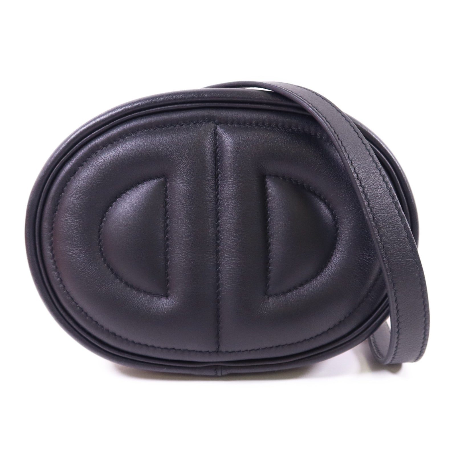 HERMES Swift皮革In The Loop Belt Bag銀扣腰包Noir