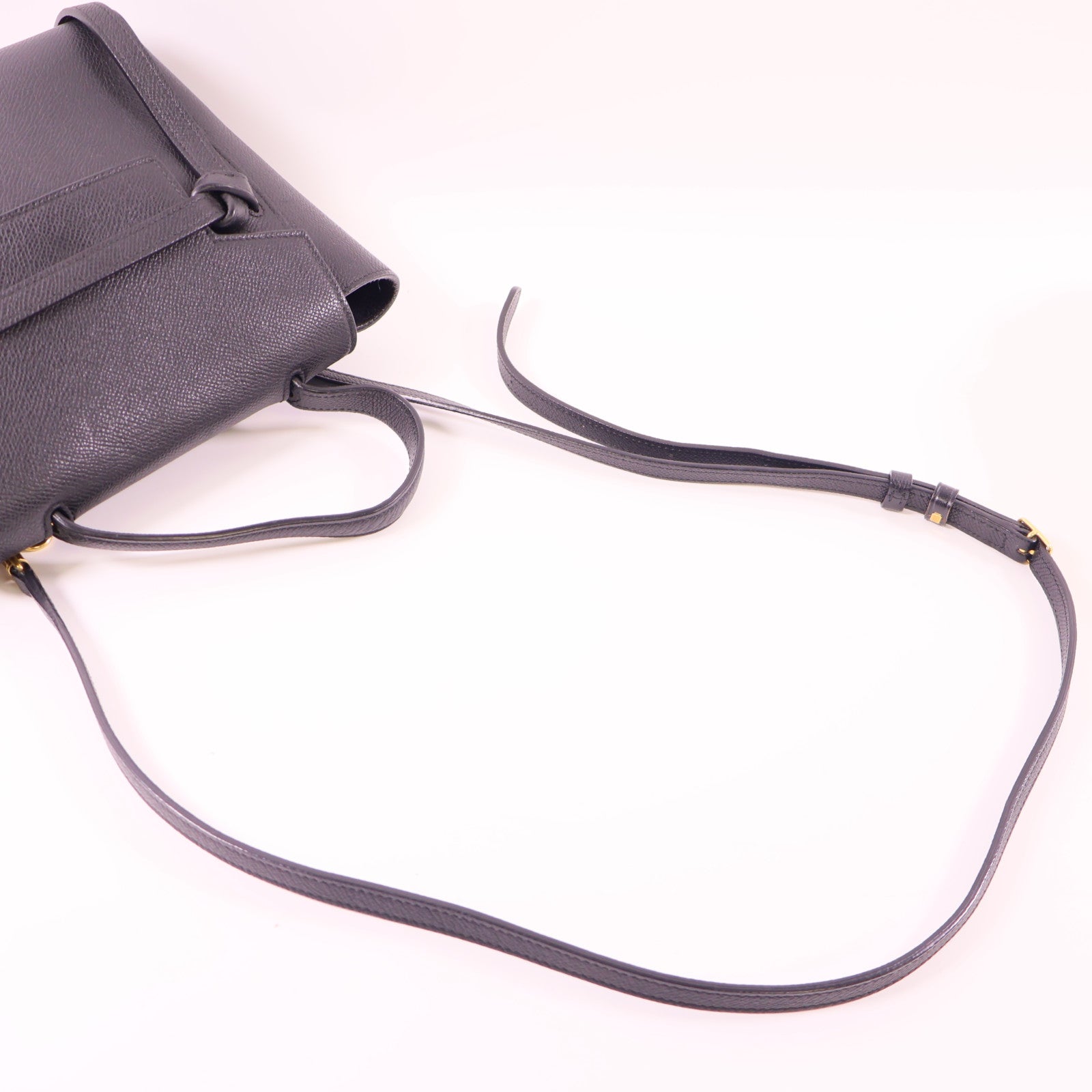CELINE 牛皮皮革Belt Bag金扣手挽肩背兩用袋黑色