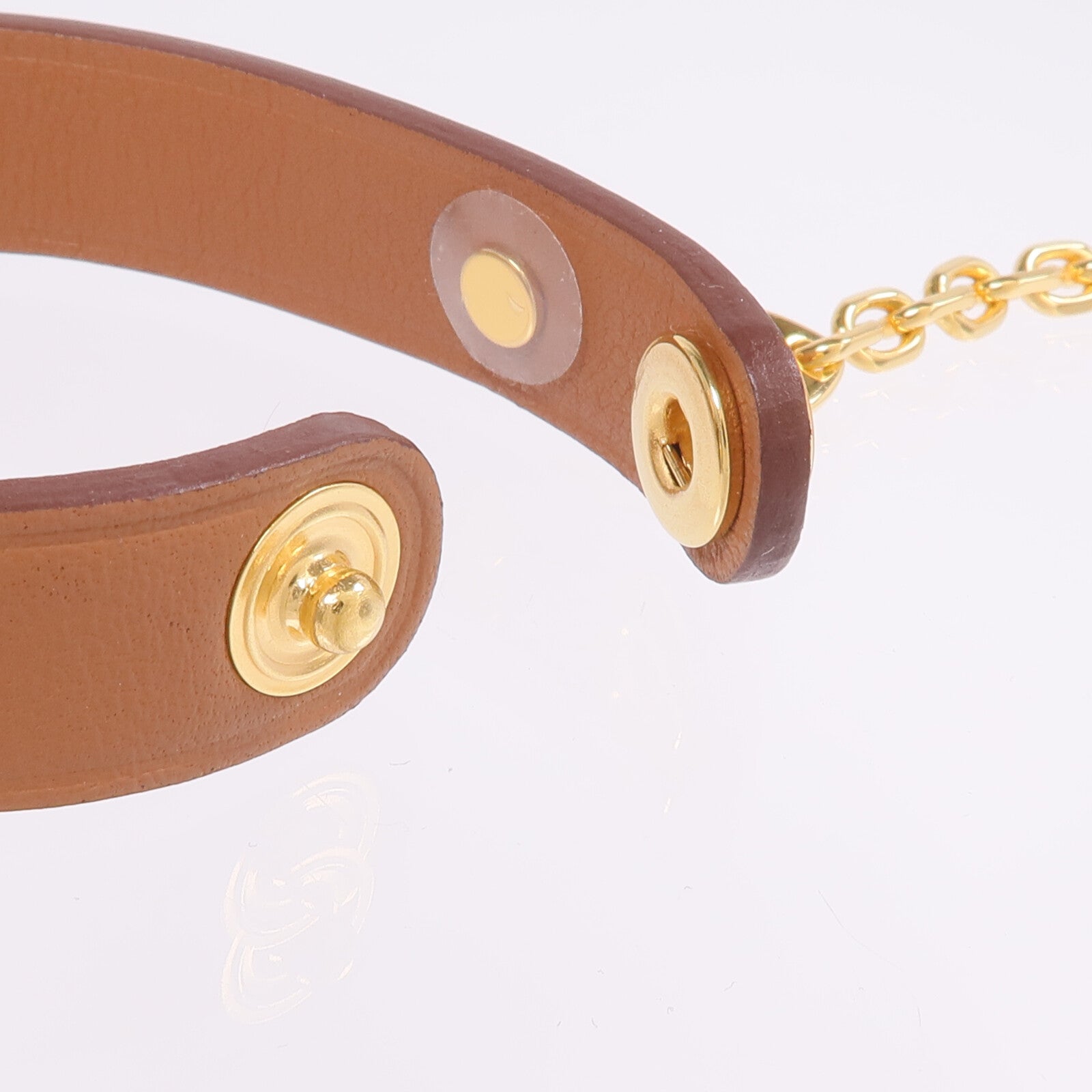 HERMES Swift皮革Rivale Glove Clip手套夾Gold