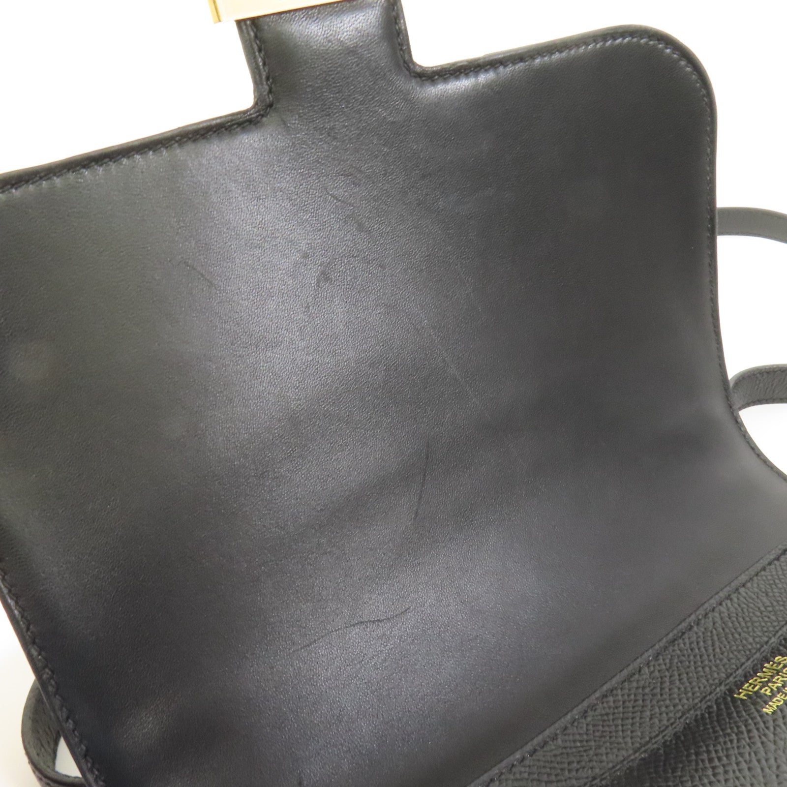 HERMES Epsom皮革Constance 24金扣肩背袋Noir