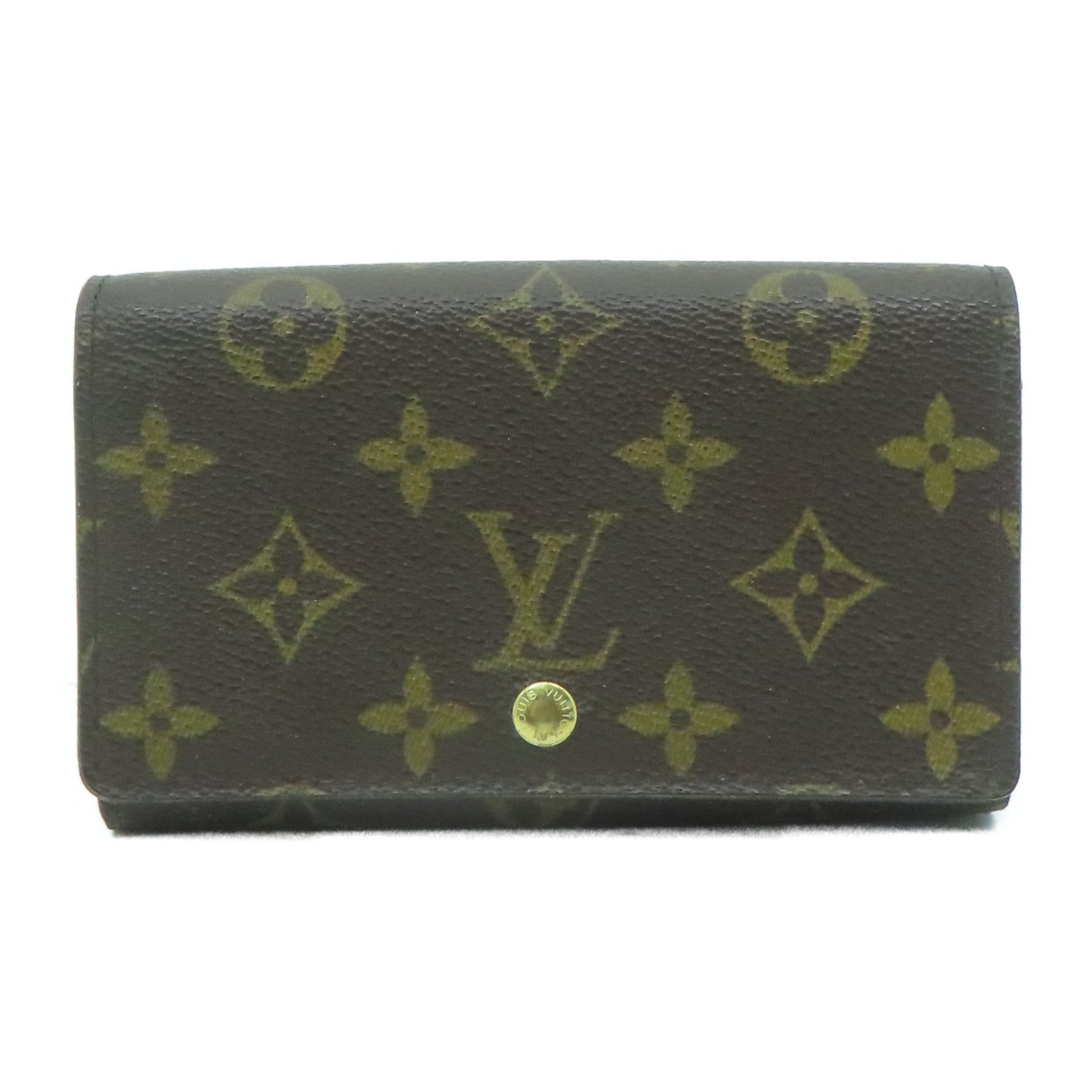 LOUIS VUITTON 【激減優惠】Monogram Porte Monnaie Billets Tresor Wallet金扣錢包啡色