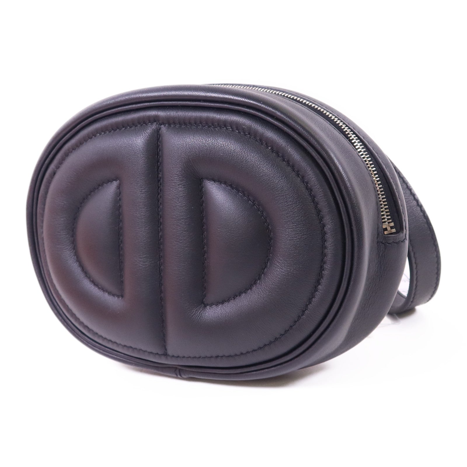 HERMES Swift皮革In The Loop Belt Bag銀扣腰包Noir