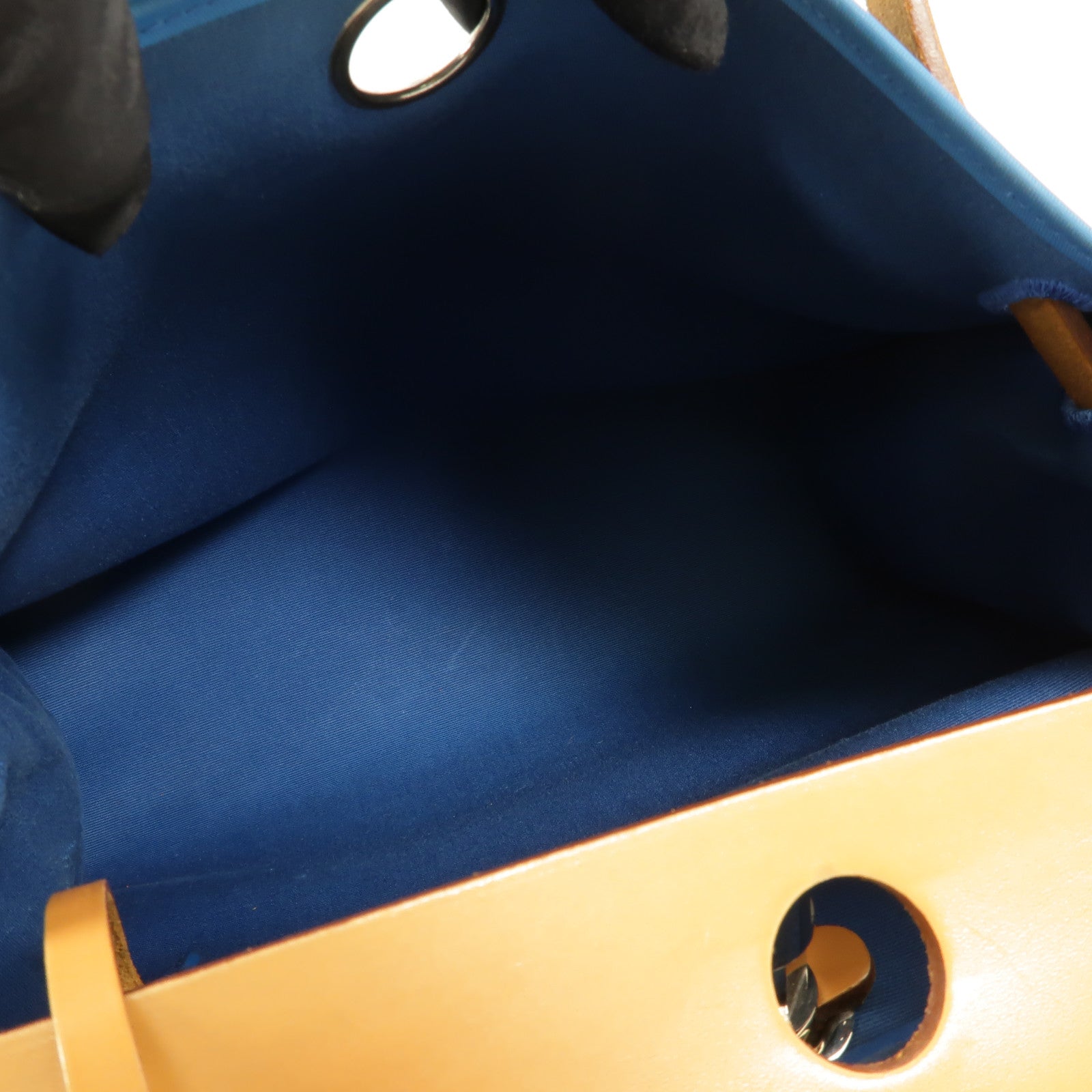 HERMES 帆布Herbag PM手挽肩背兩用袋Bleu Izmir