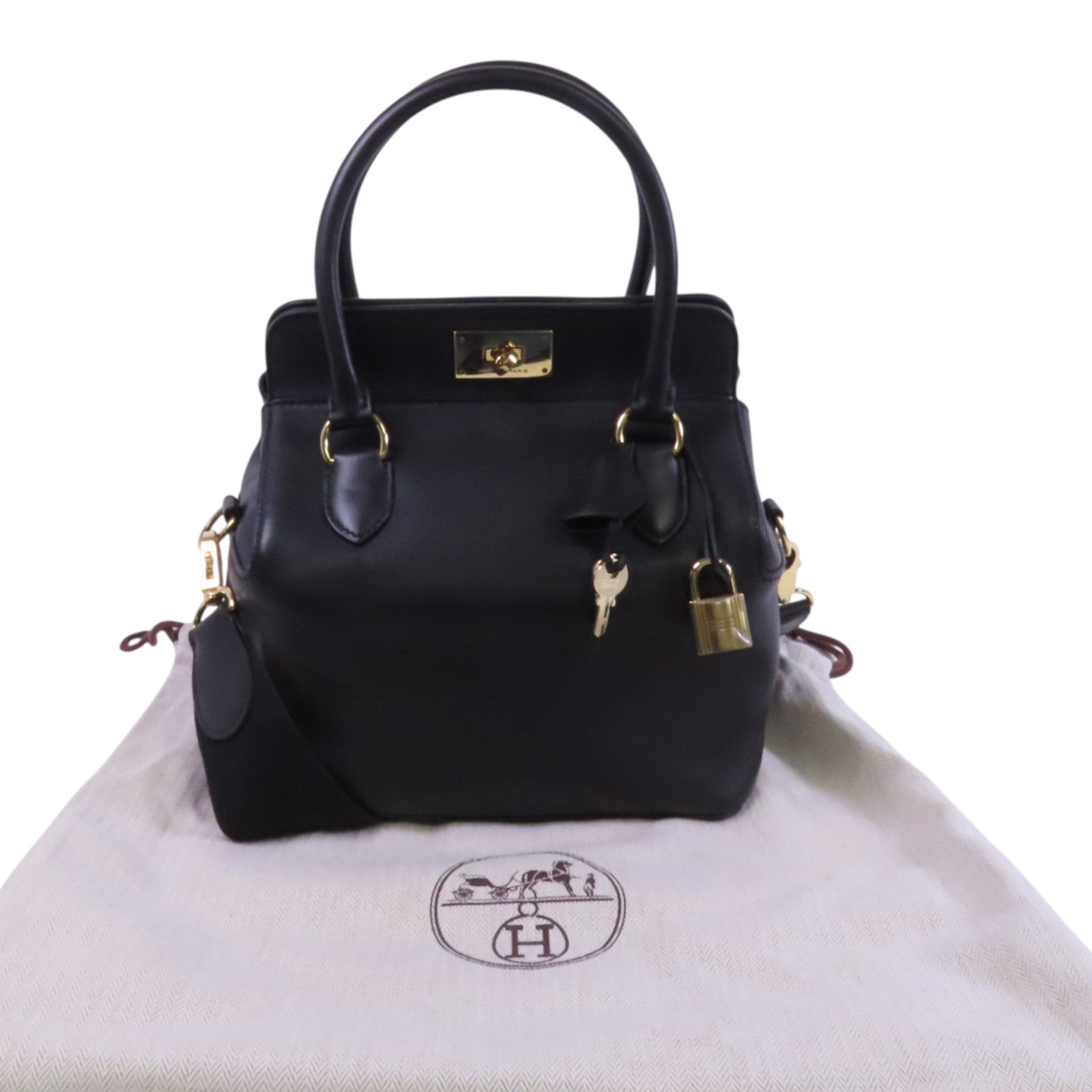 HERMES Swift皮革Tool Box 20金扣手挽肩背兩用袋