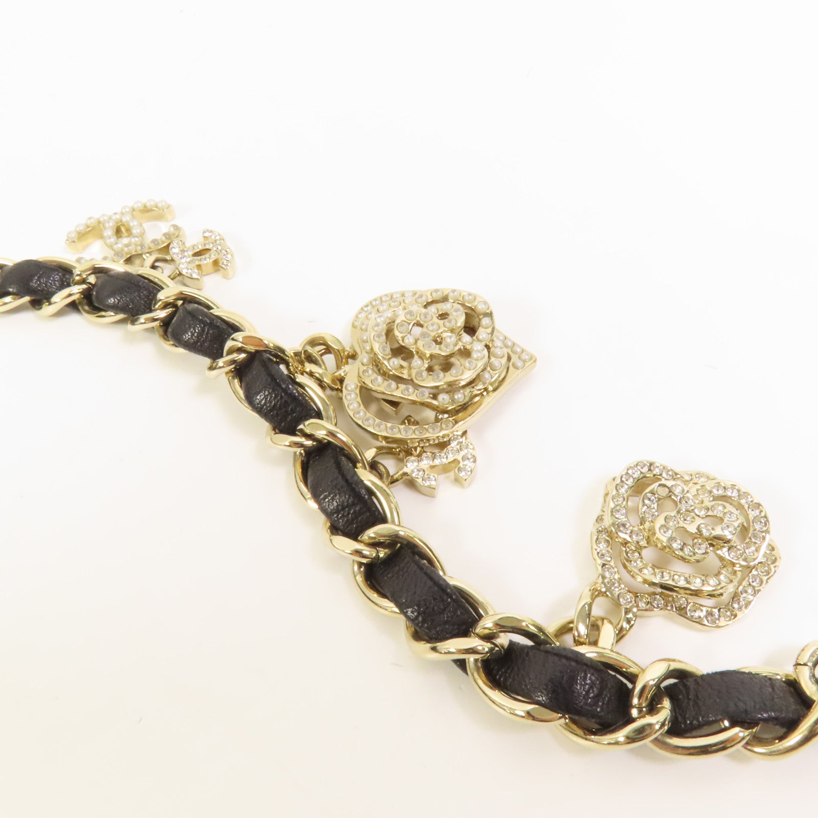 CHANEL 羊皮皮革Chain Shoulder金扣鏈帶肩背袋