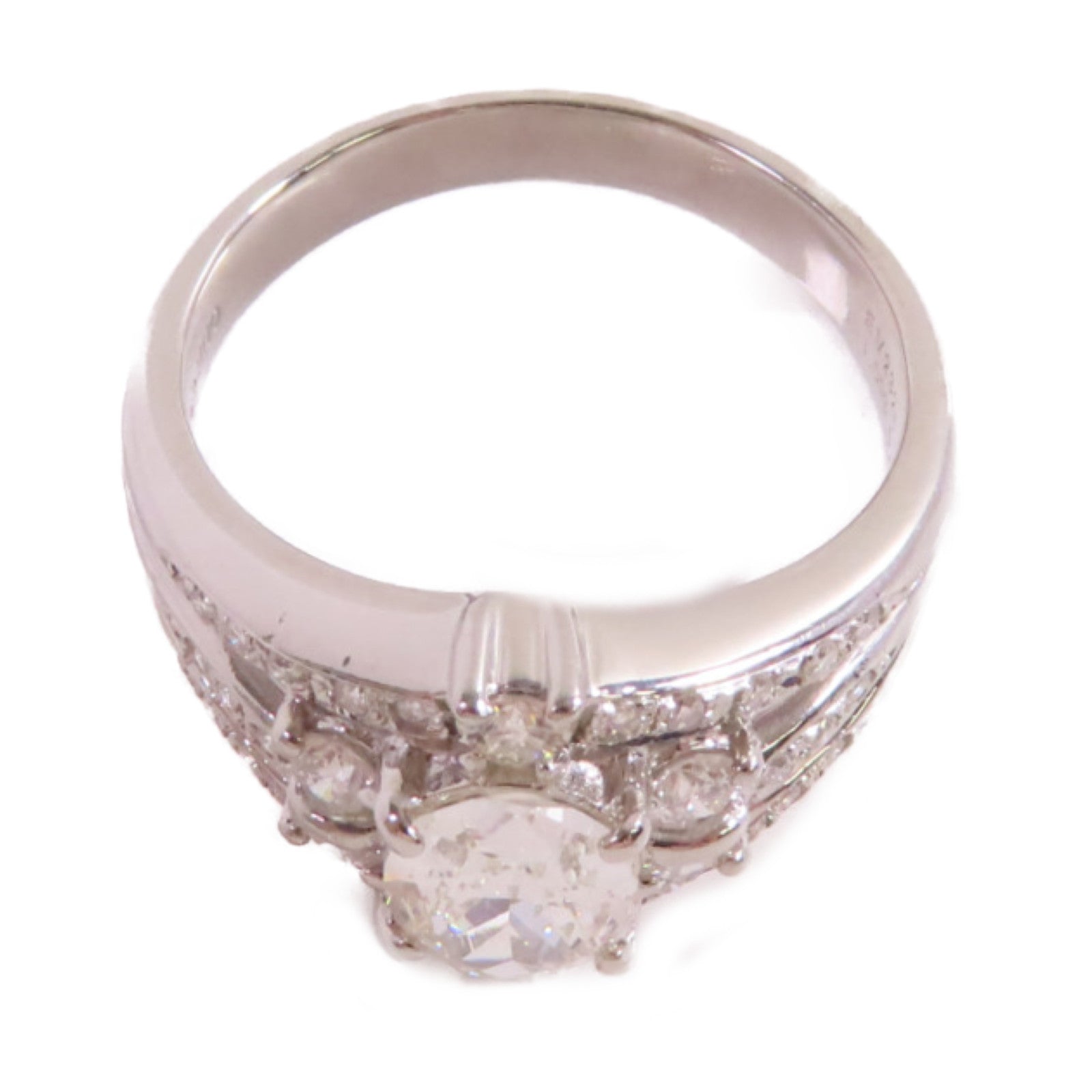JEWELRY PT900鉑金/1.008ct/0.470ct鑽石Diamond Ring戒指US#7.25