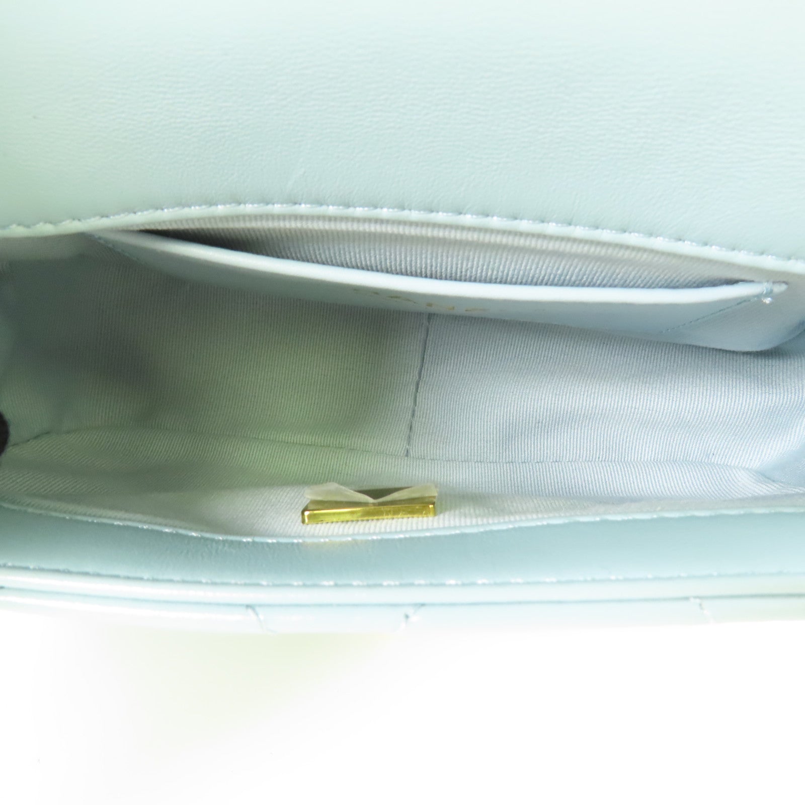 CHANEL 羊皮皮革Mini Flap Bag金扣鏈帶肩背袋