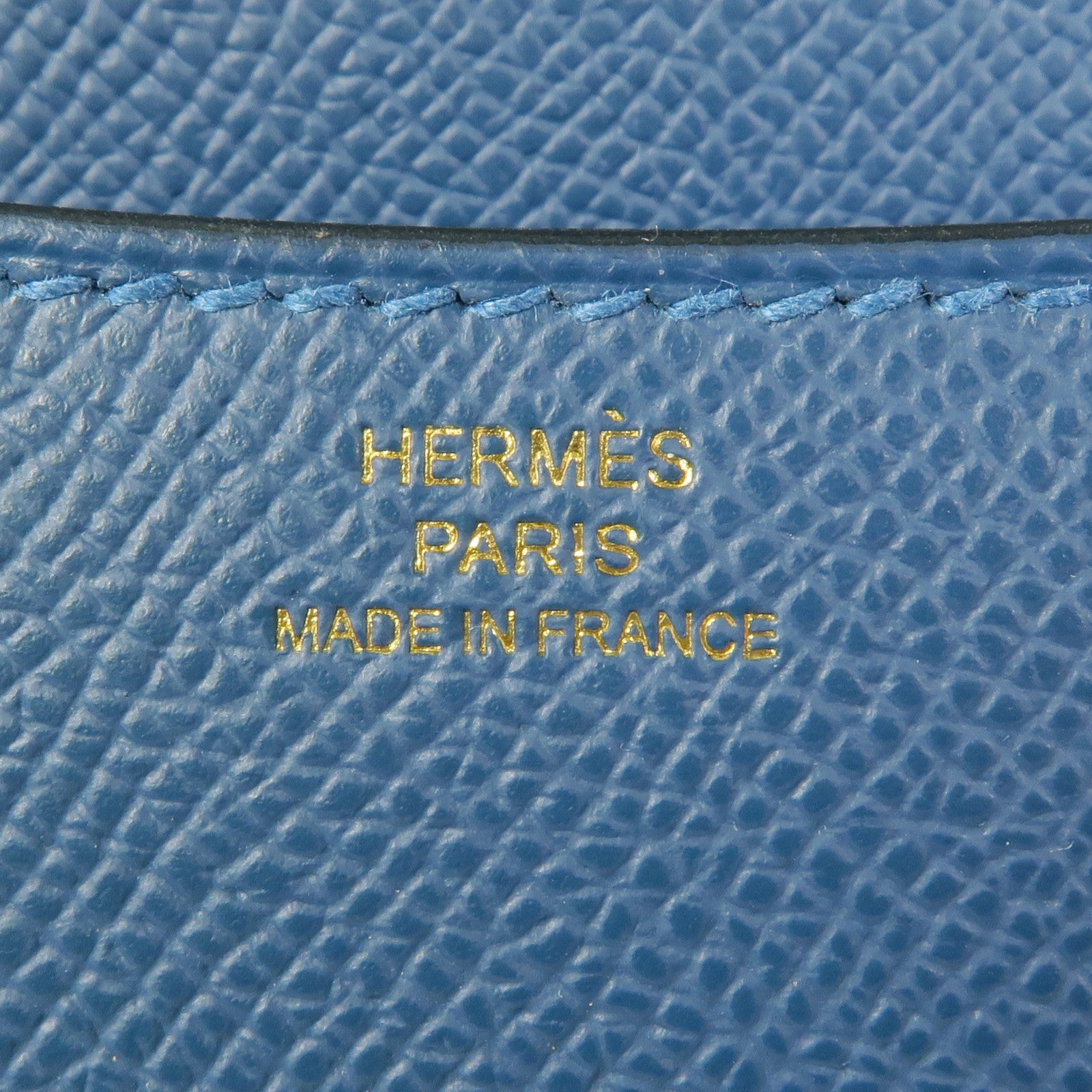 HERMES 【激減優惠】Epsom皮革Constance Mini金扣肩背袋Blue