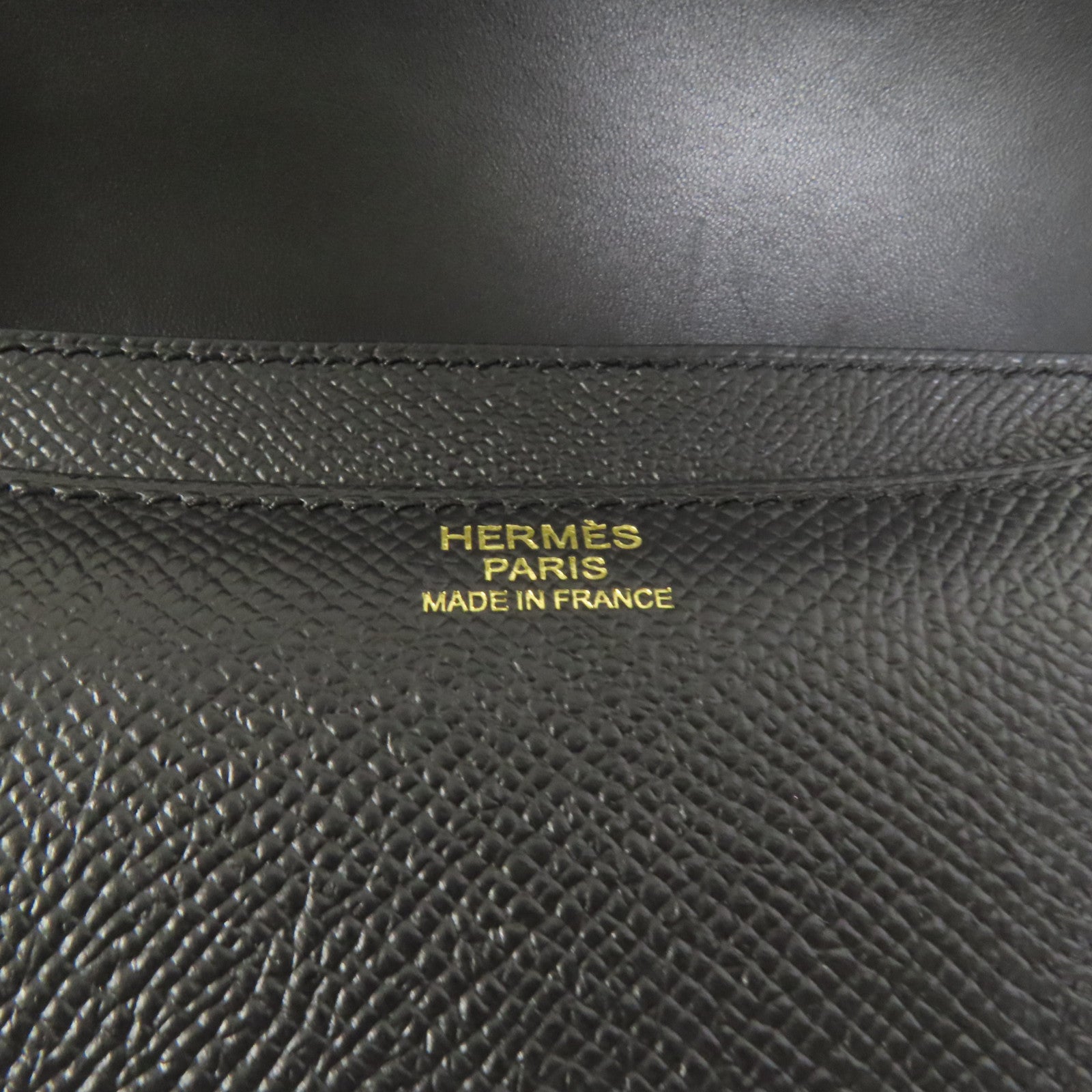 HERMES Epsom皮革Constance 24金扣肩背袋Noir