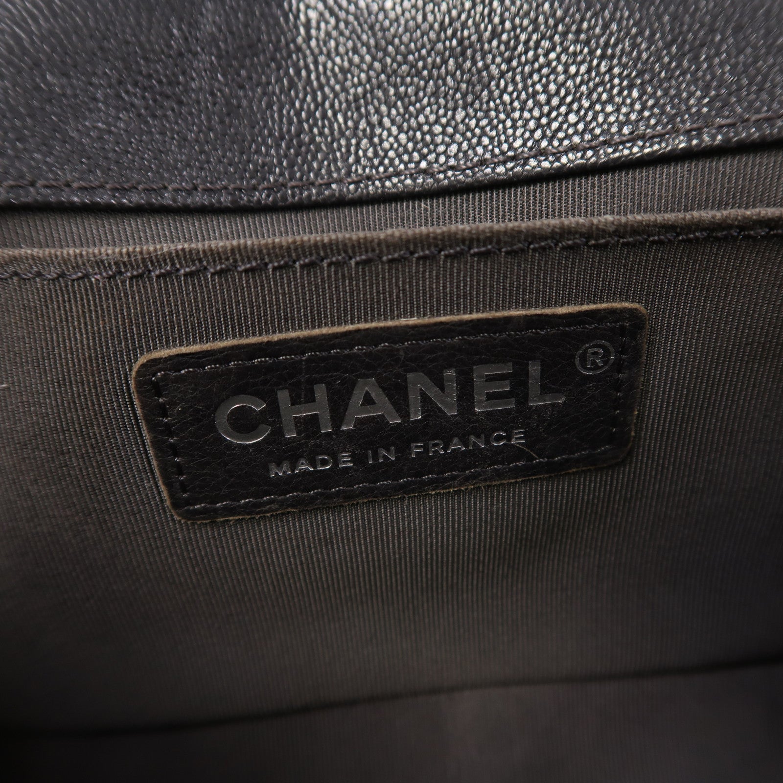 CHANEL 菱格牛皮皮革Boy Chanel 20cm銀扣黑色