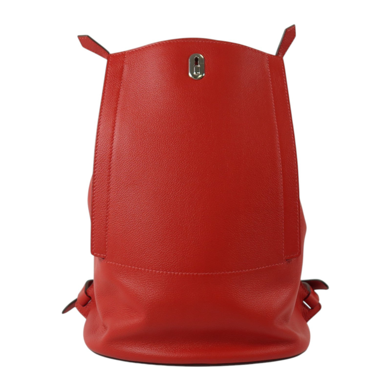 HERMES Evercolor皮革Sac A Dos GR24銀扣背包Rouge Piment