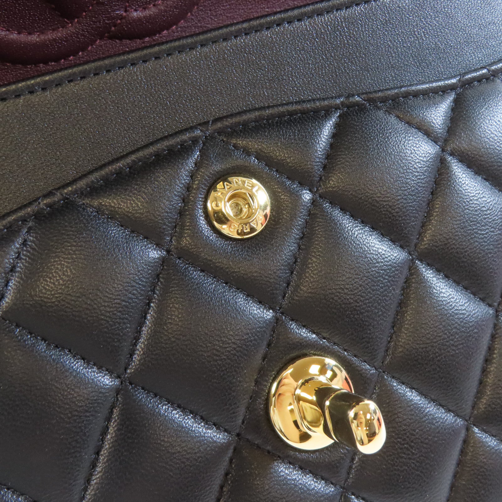 CHANEL 【激減優惠】菱格羊皮皮革Classic Flap 23cm金扣鏈帶肩背袋黑色