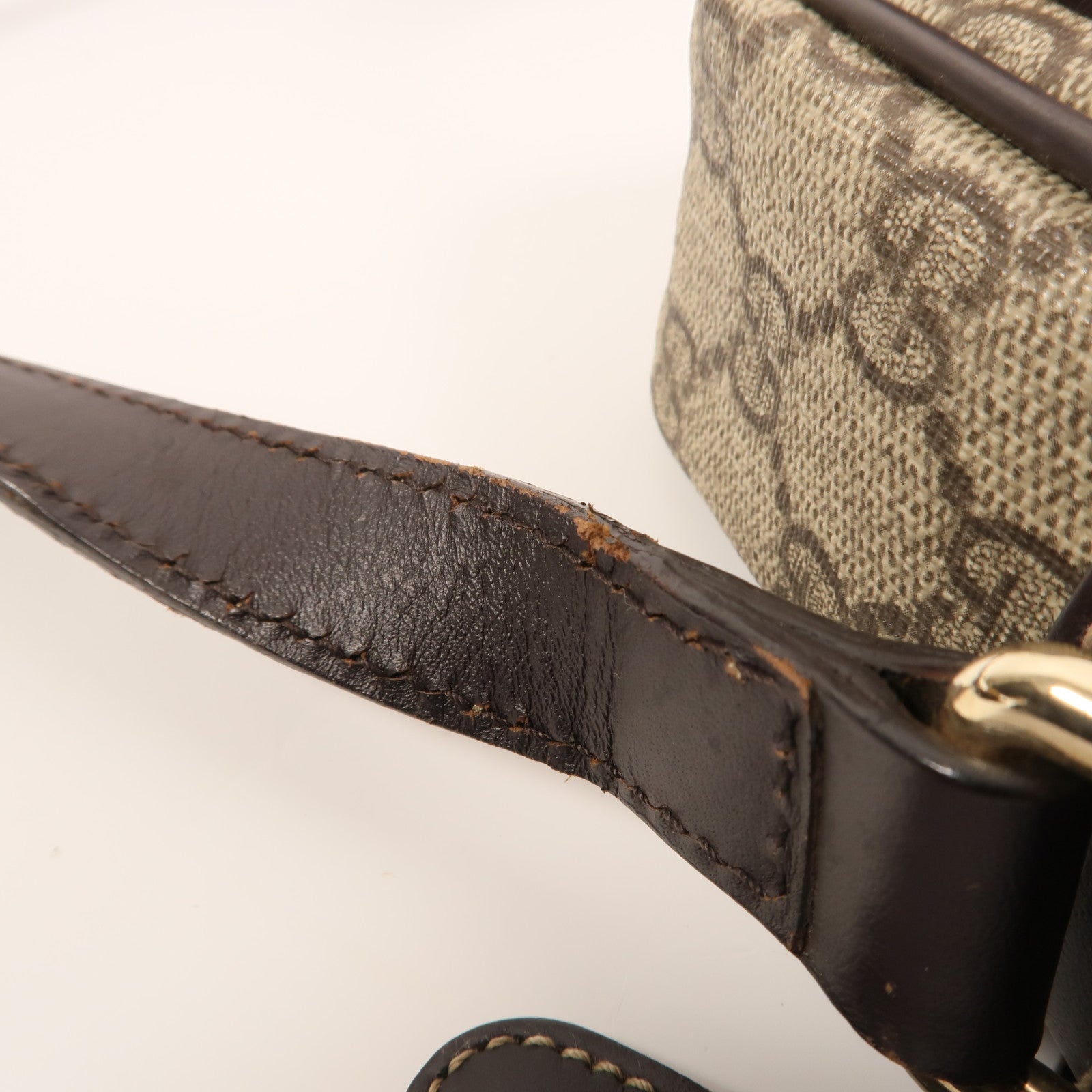 GUCCI GG帆布Shoulder Bag金扣肩背袋